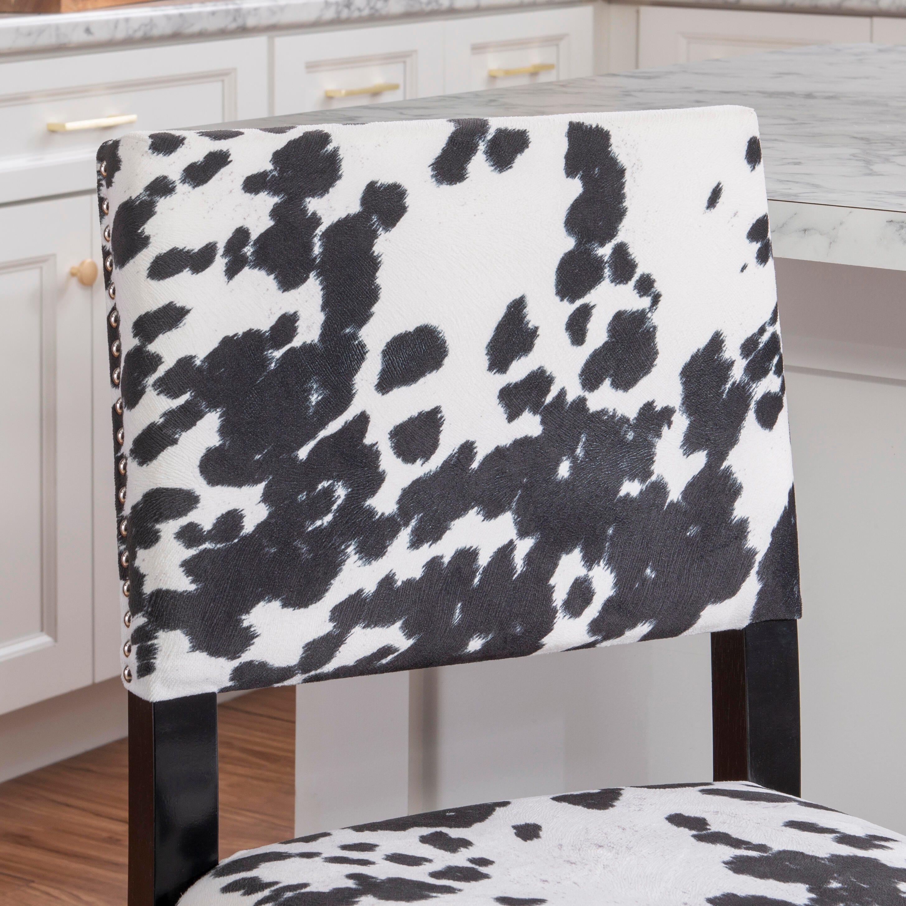 Linon Wes Counter Stool, Black/White, large
