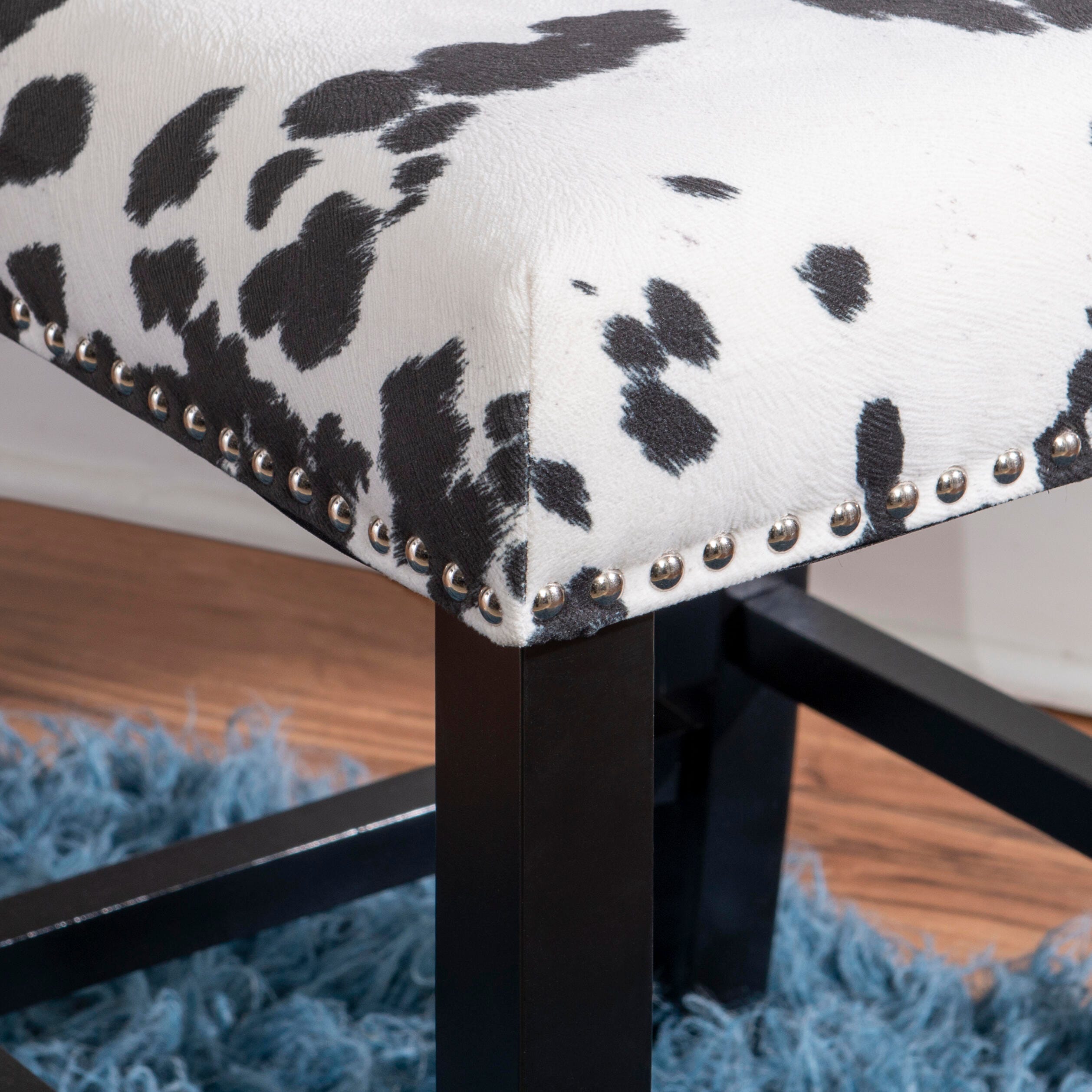 Linon Wes Counter Stool, Black/White, large