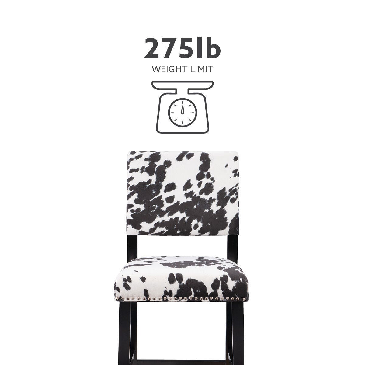 Linon Wes Counter Stool, Black/White, large
