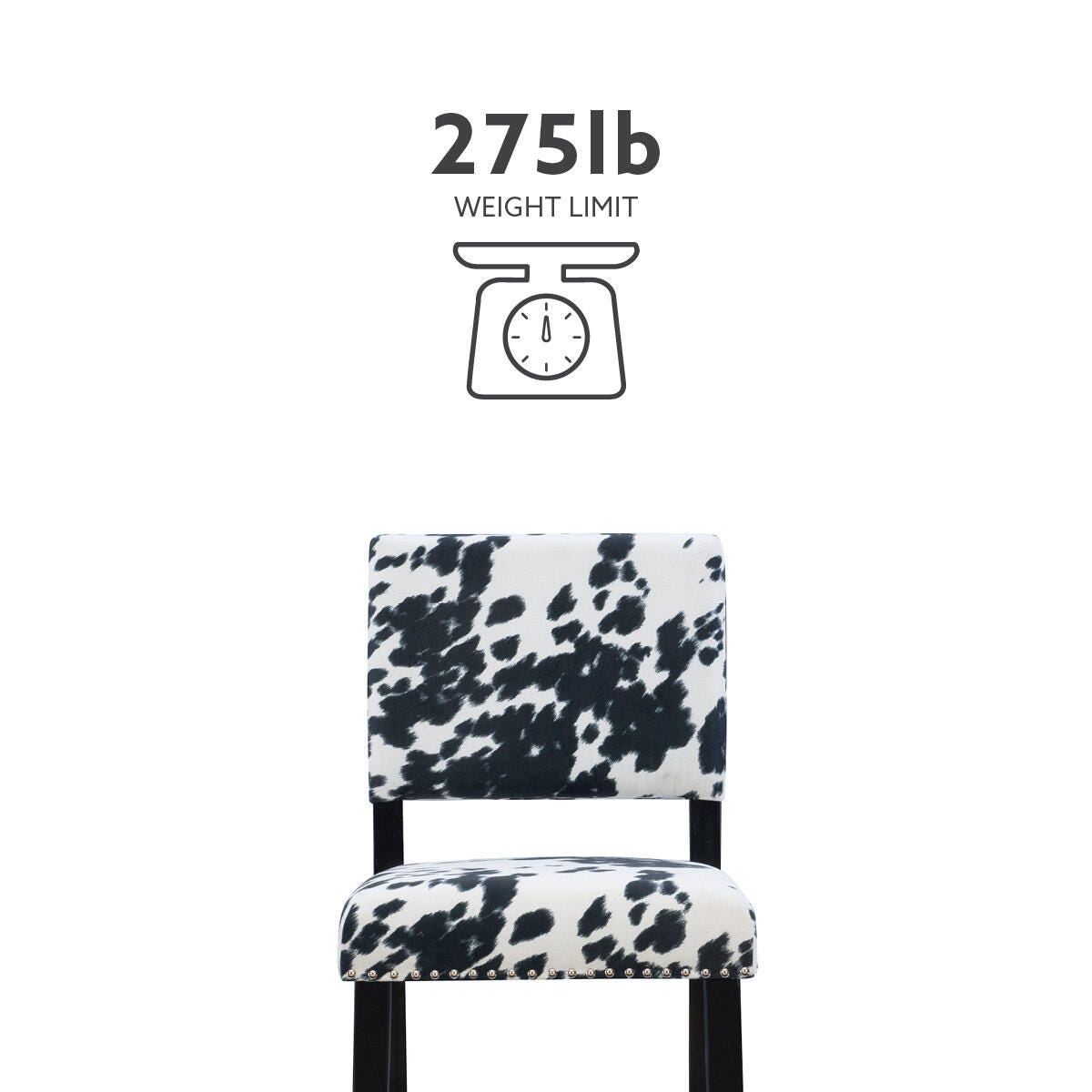 Linon Wes Bar Stool, Black/White, large