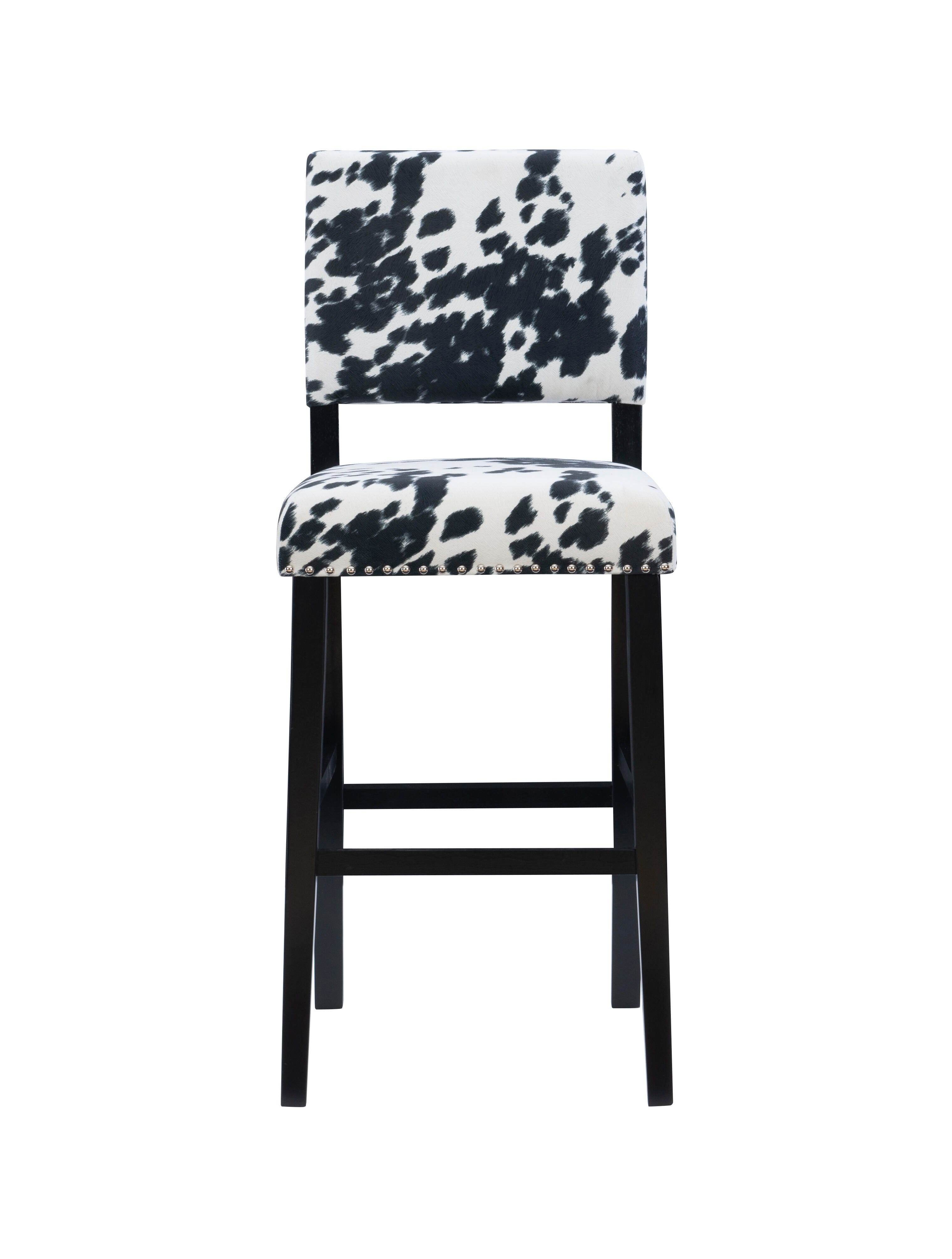Linon Wes Bar Stool, Black/White, large