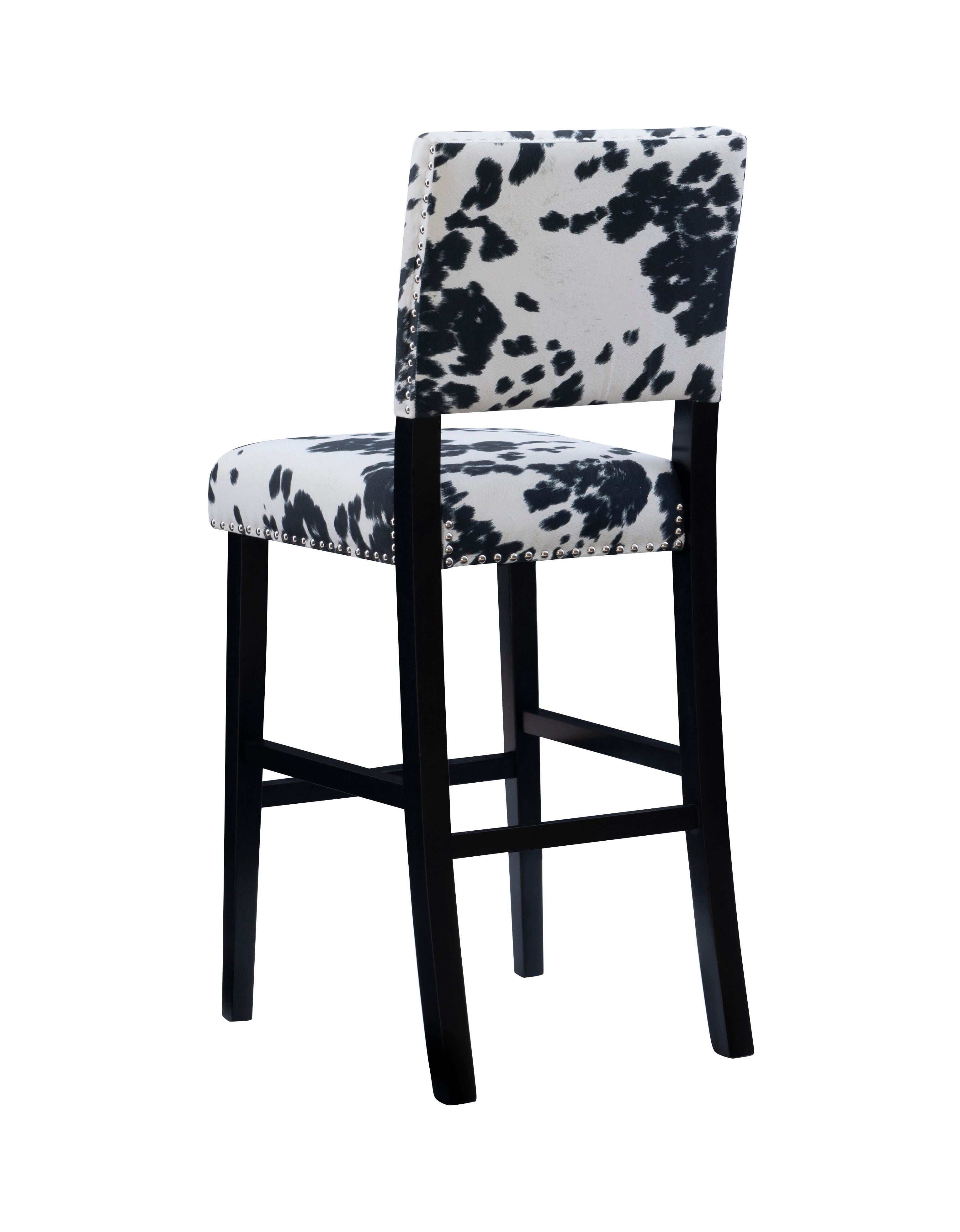 Linon Wes Bar Stool, Black/White, large