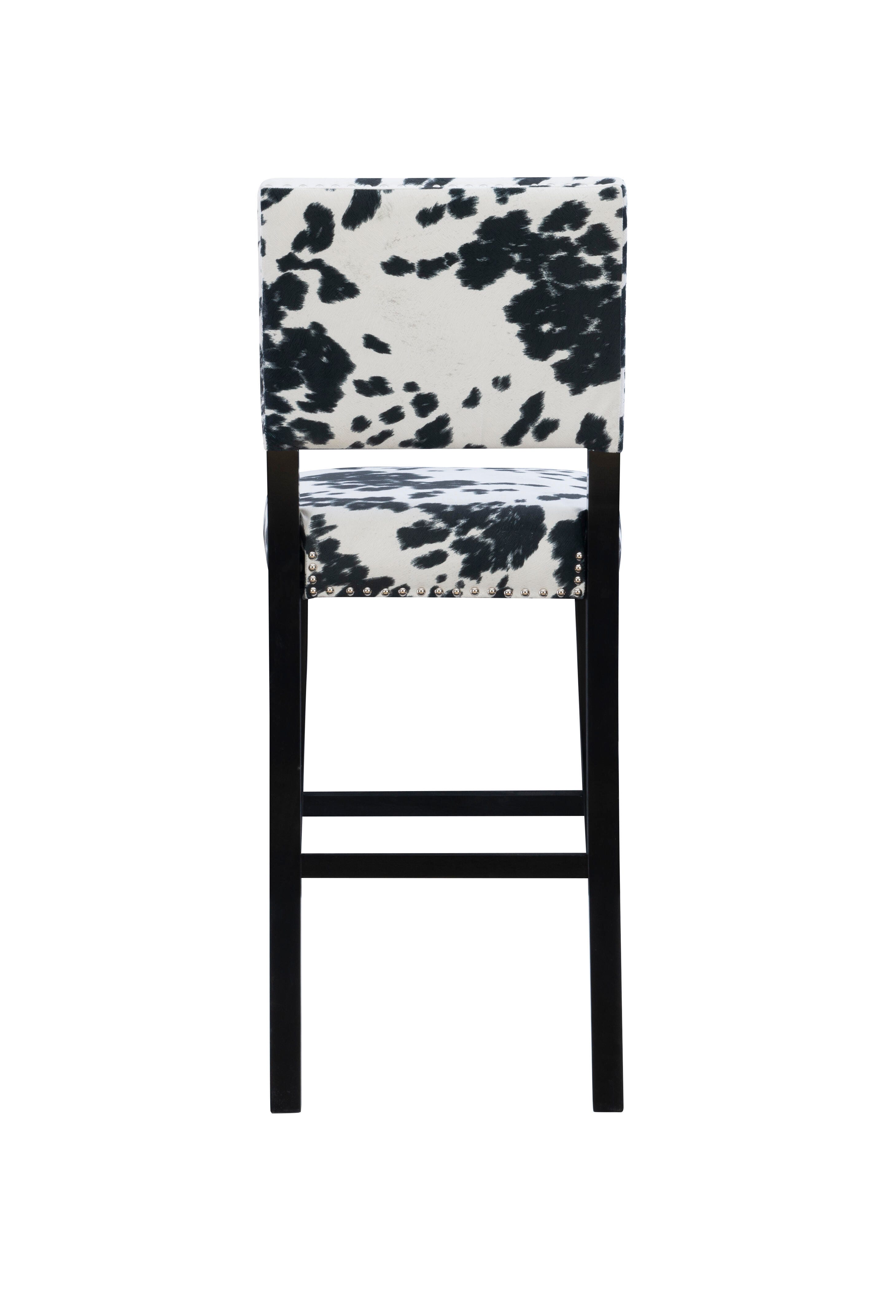 Linon Wes Bar Stool, Black/White, large