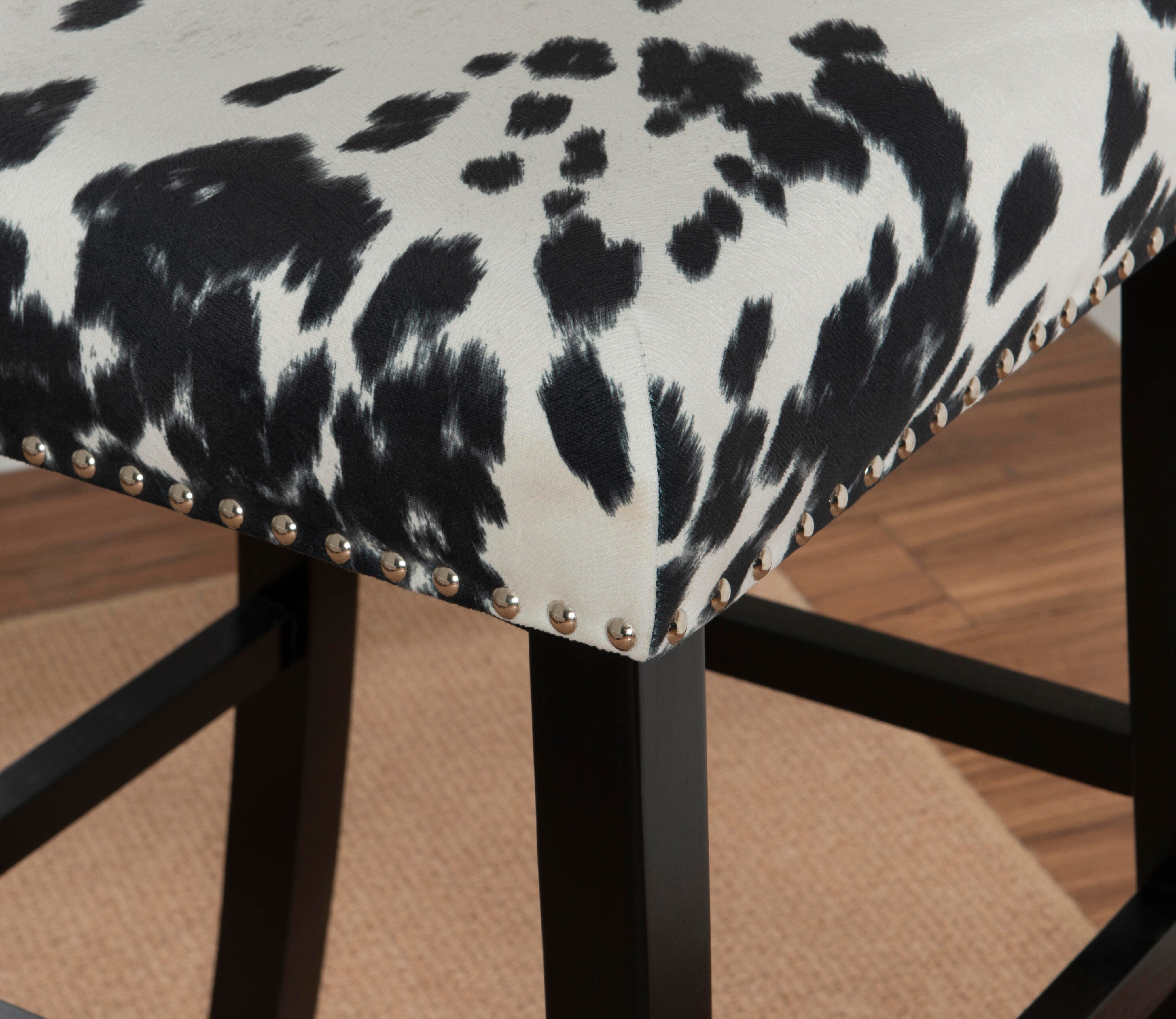 Linon Wes Bar Stool, Black/White, large