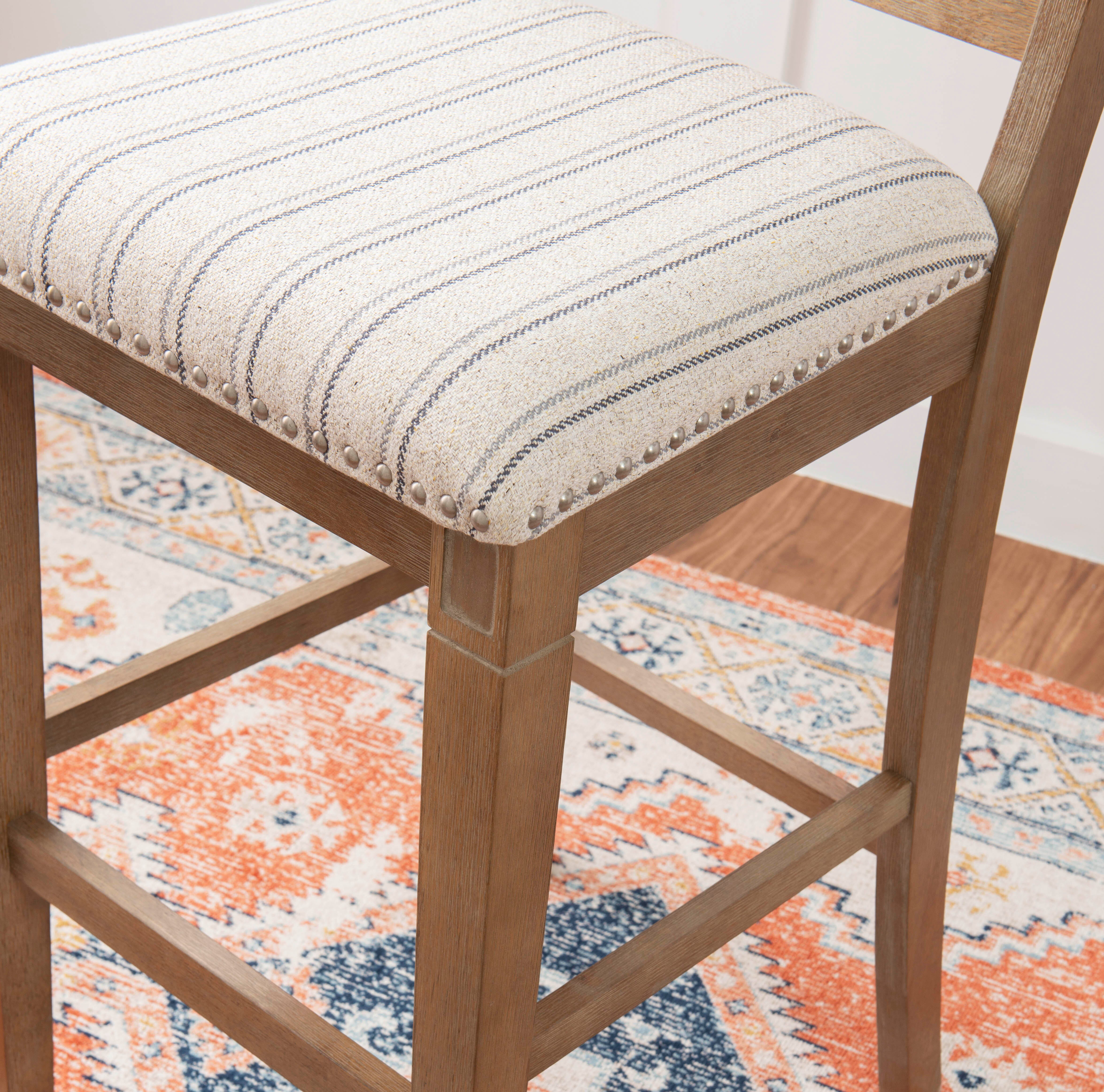 Linon Hedi Bar Stool, Gray Wash, large