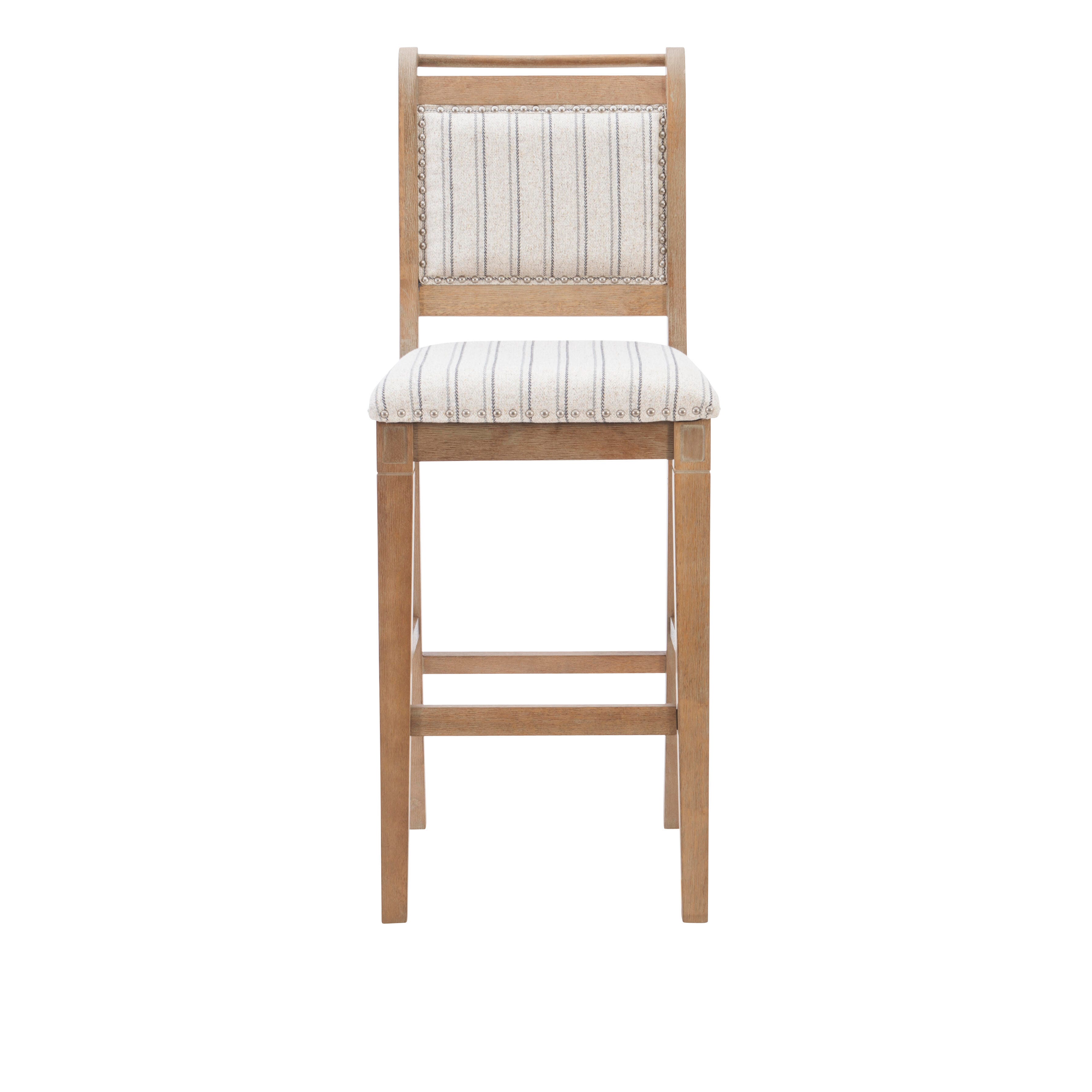 Linon Hedi Bar Stool, Gray Wash, large