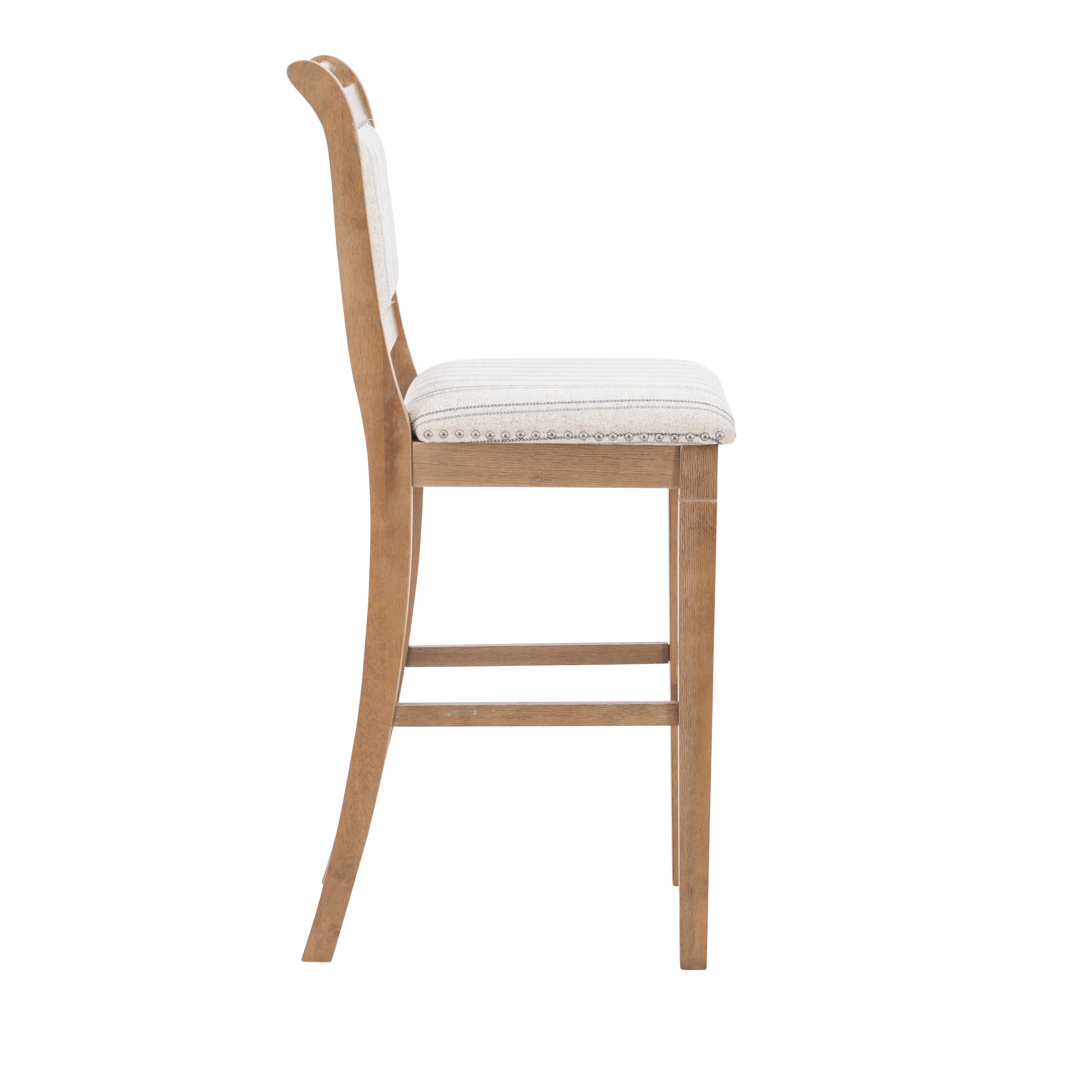 Linon Hedi Bar Stool, Gray Wash, large
