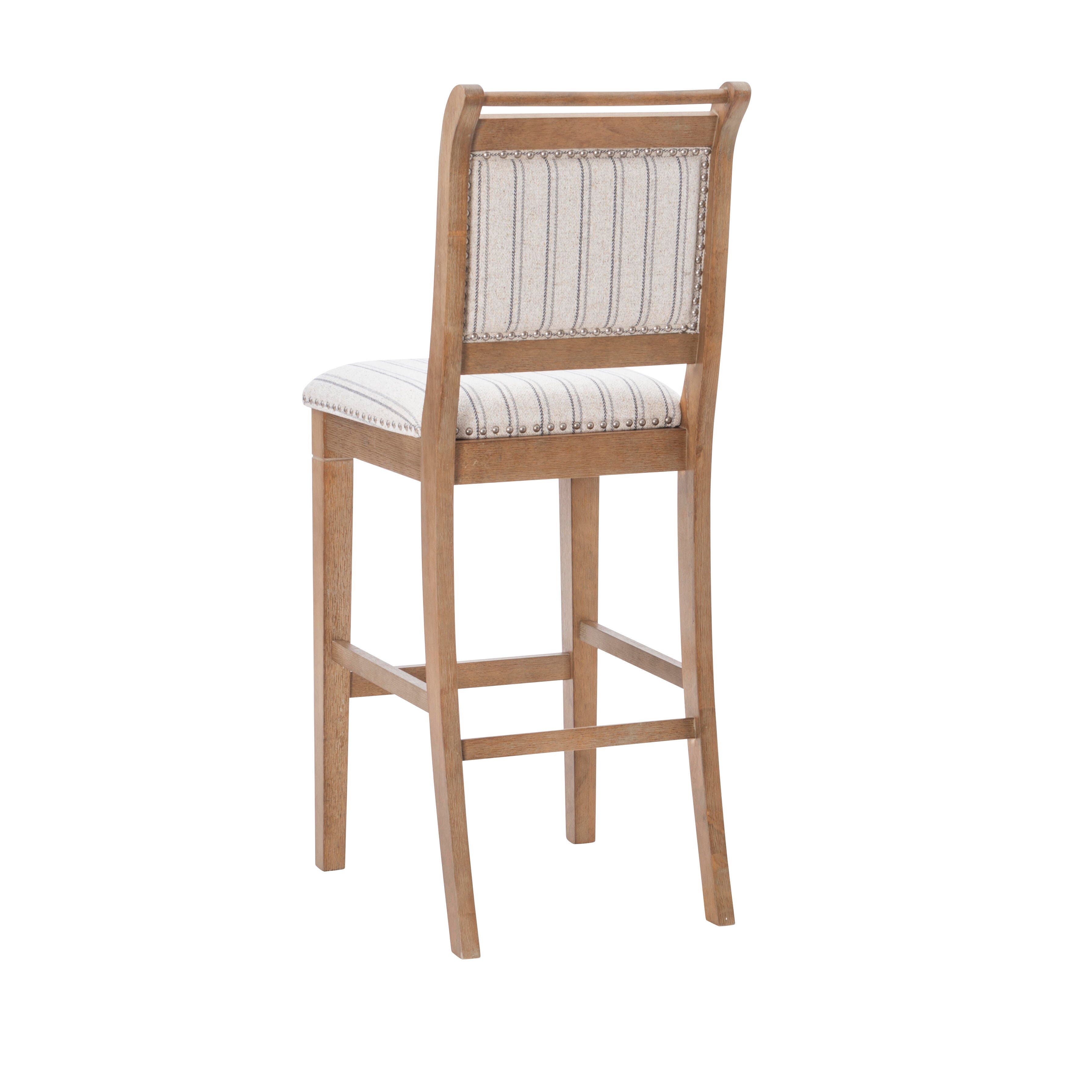 Linon Hedi Bar Stool, Gray Wash, large