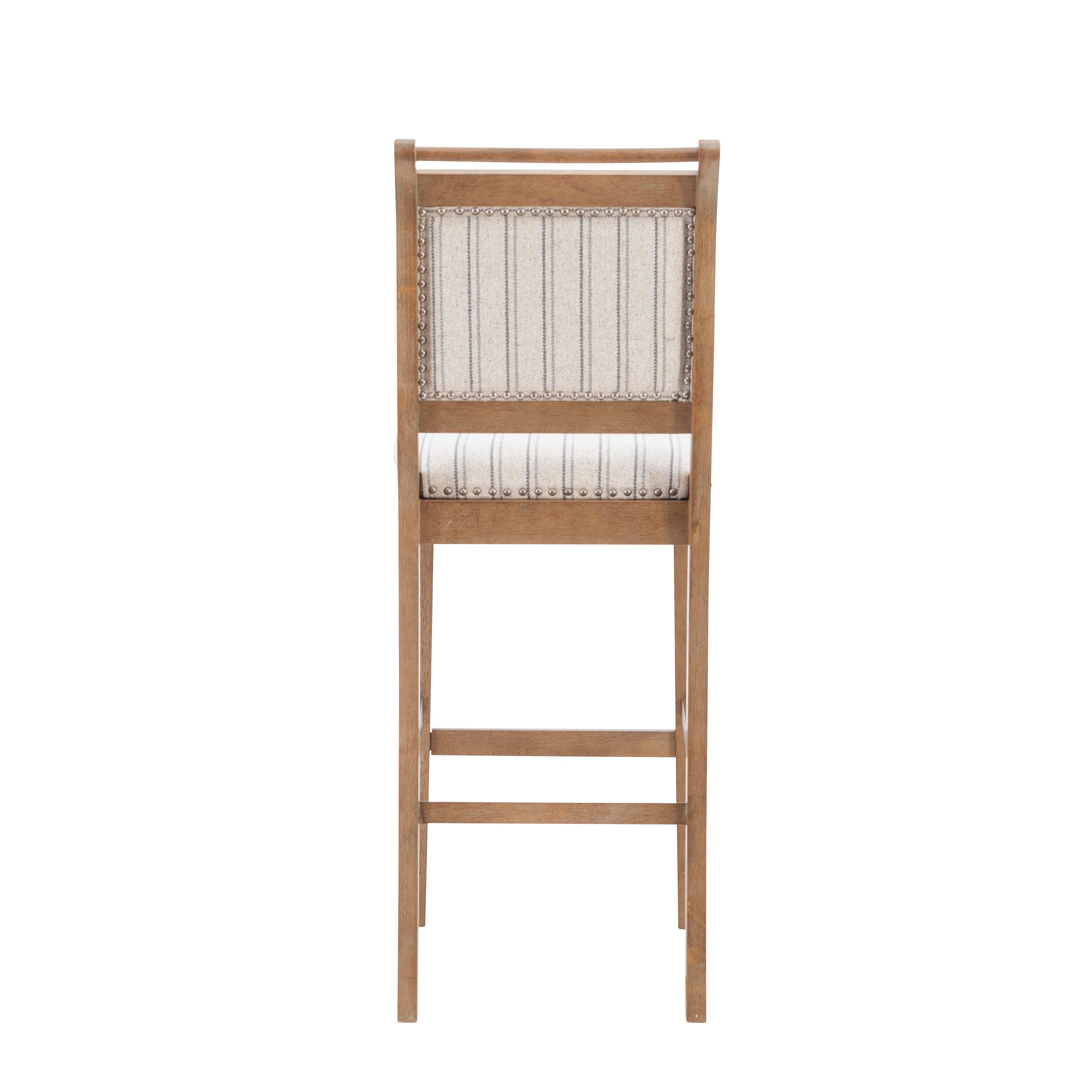 Linon Hedi Bar Stool, Gray Wash, large