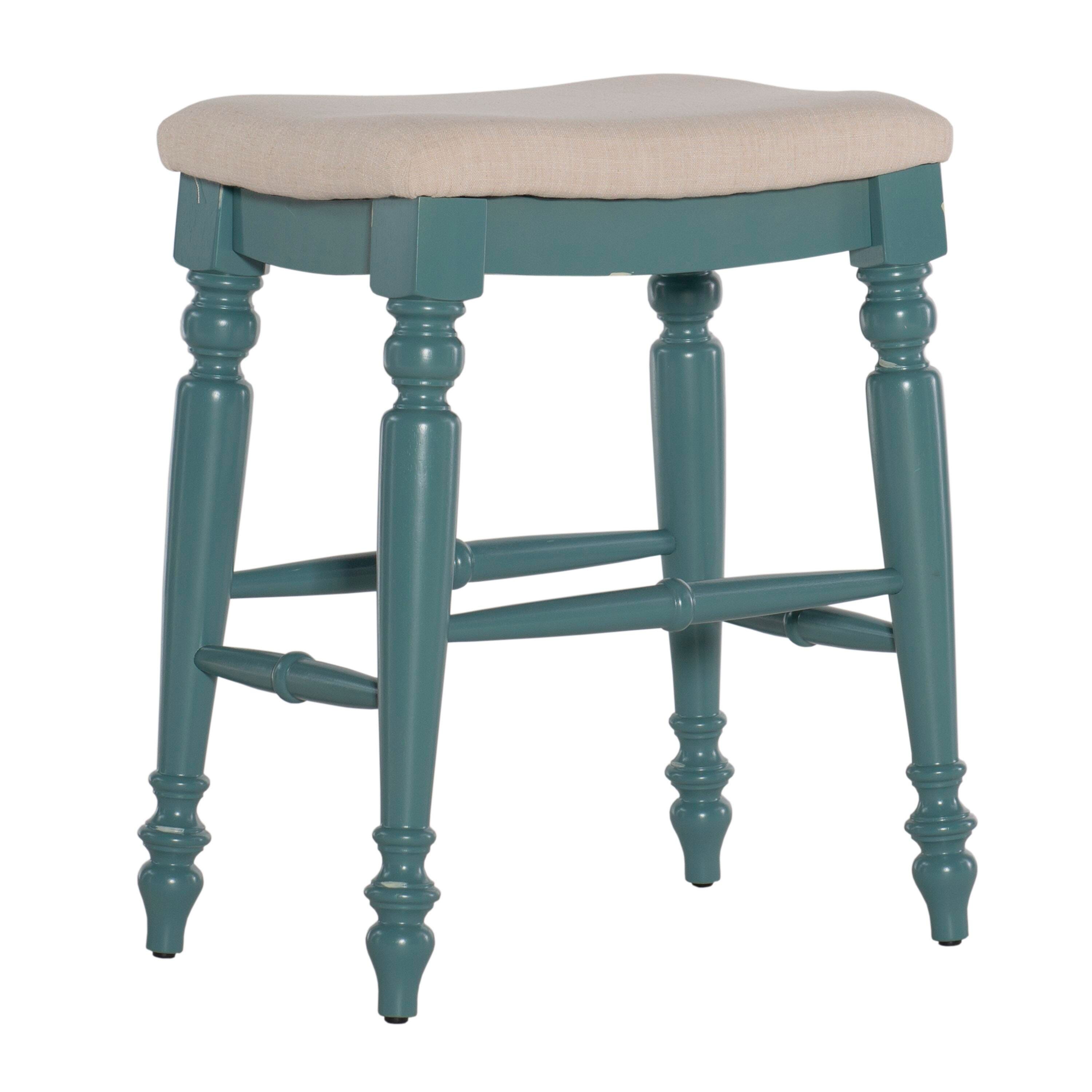 Linon Meritt Backless Counter Stool, Blue, large