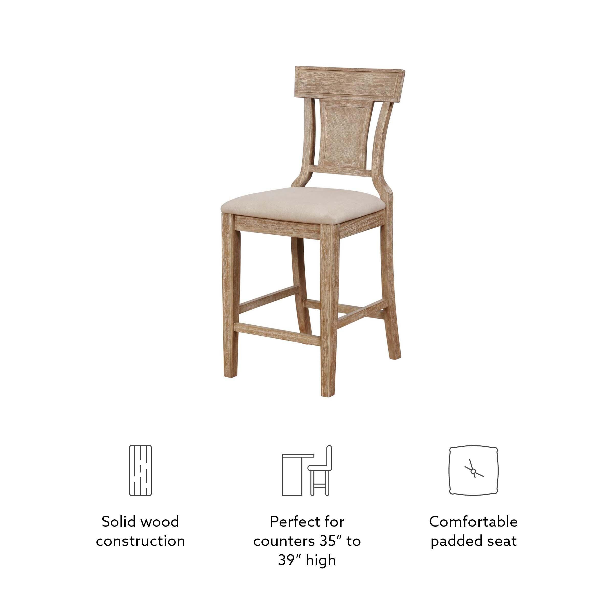 Linon Lina Counter Stool, Gray Wash, large