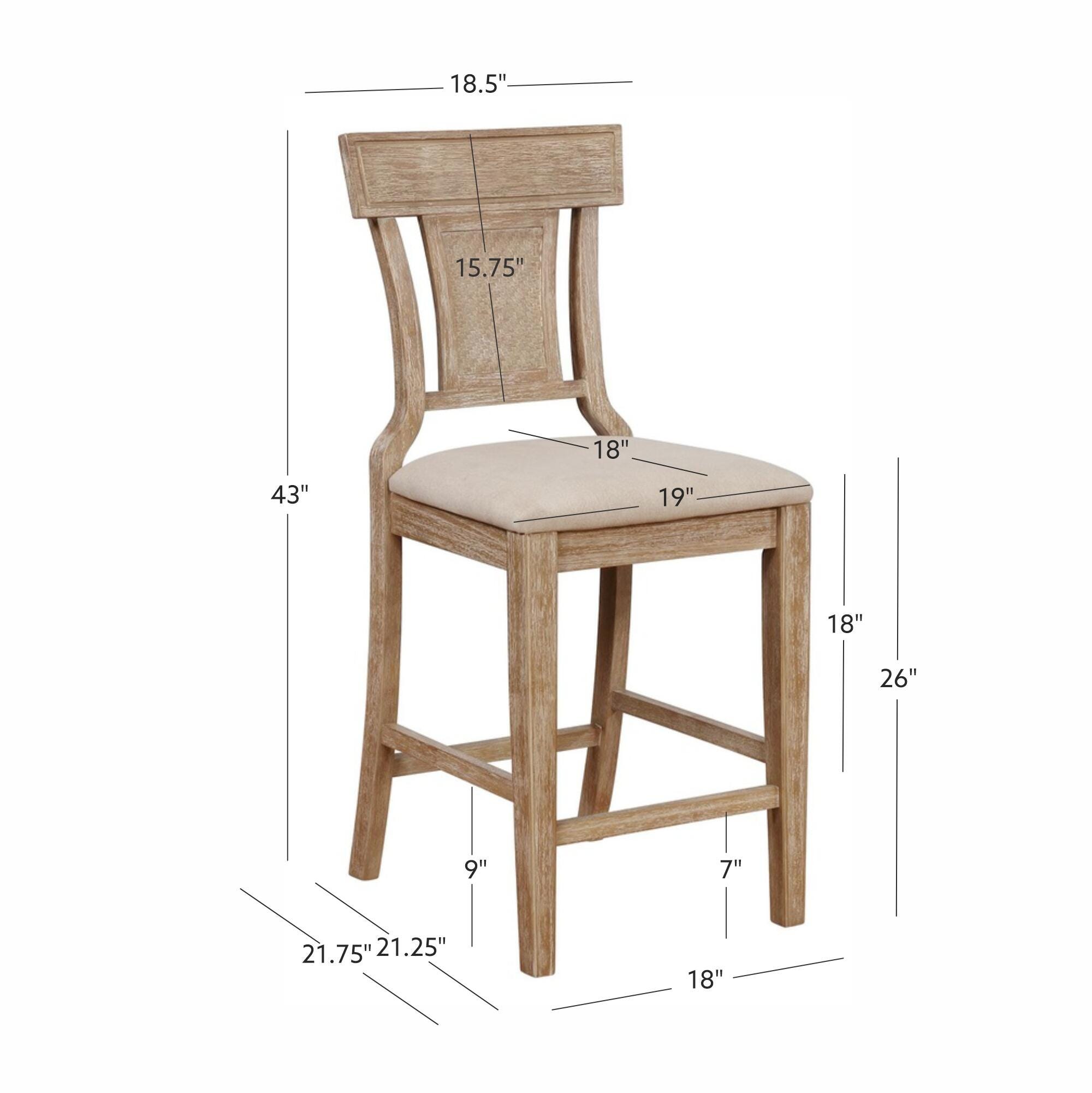 Linon Lina Counter Stool, Gray Wash, large
