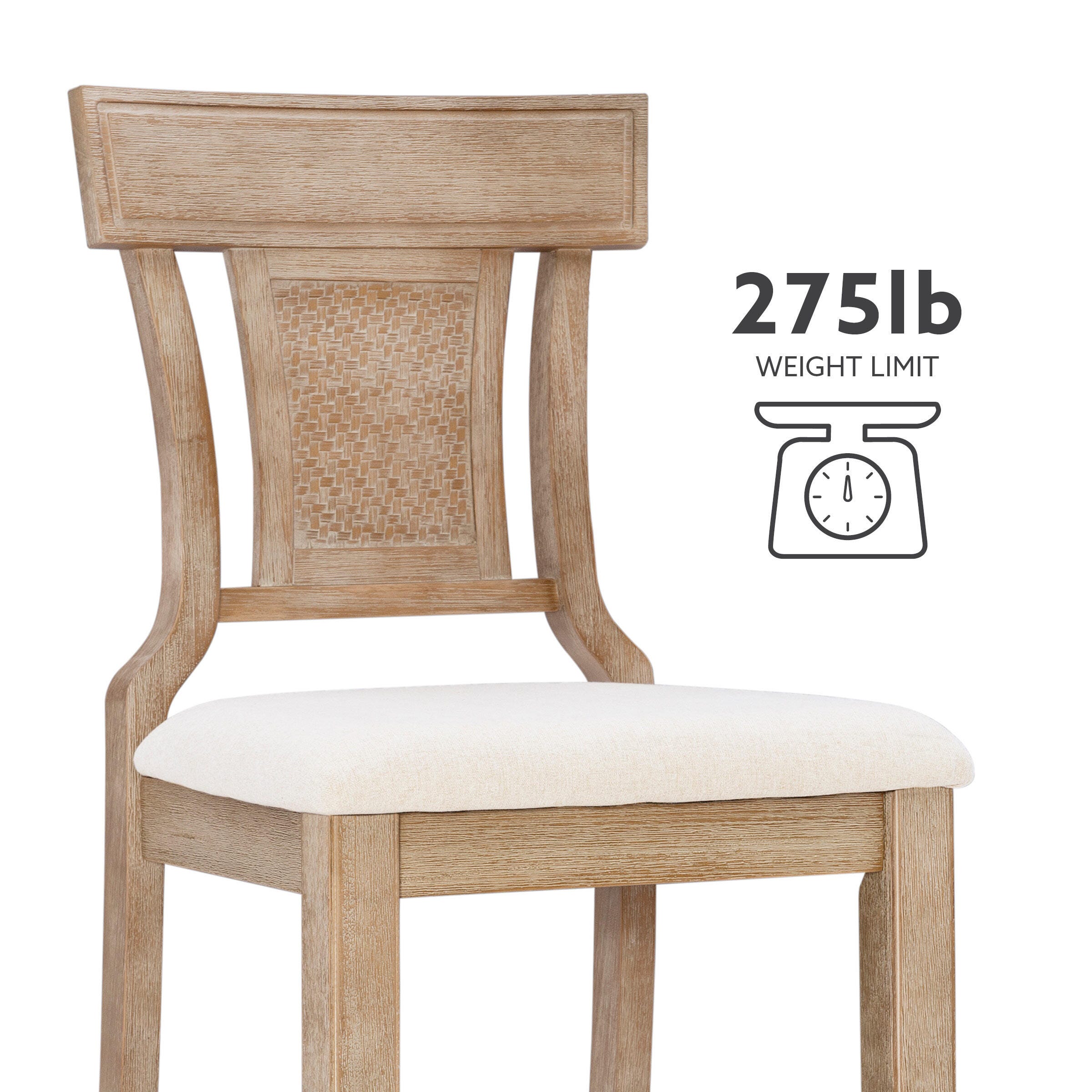 Linon Lina Bar Stool, Gray Wash, large