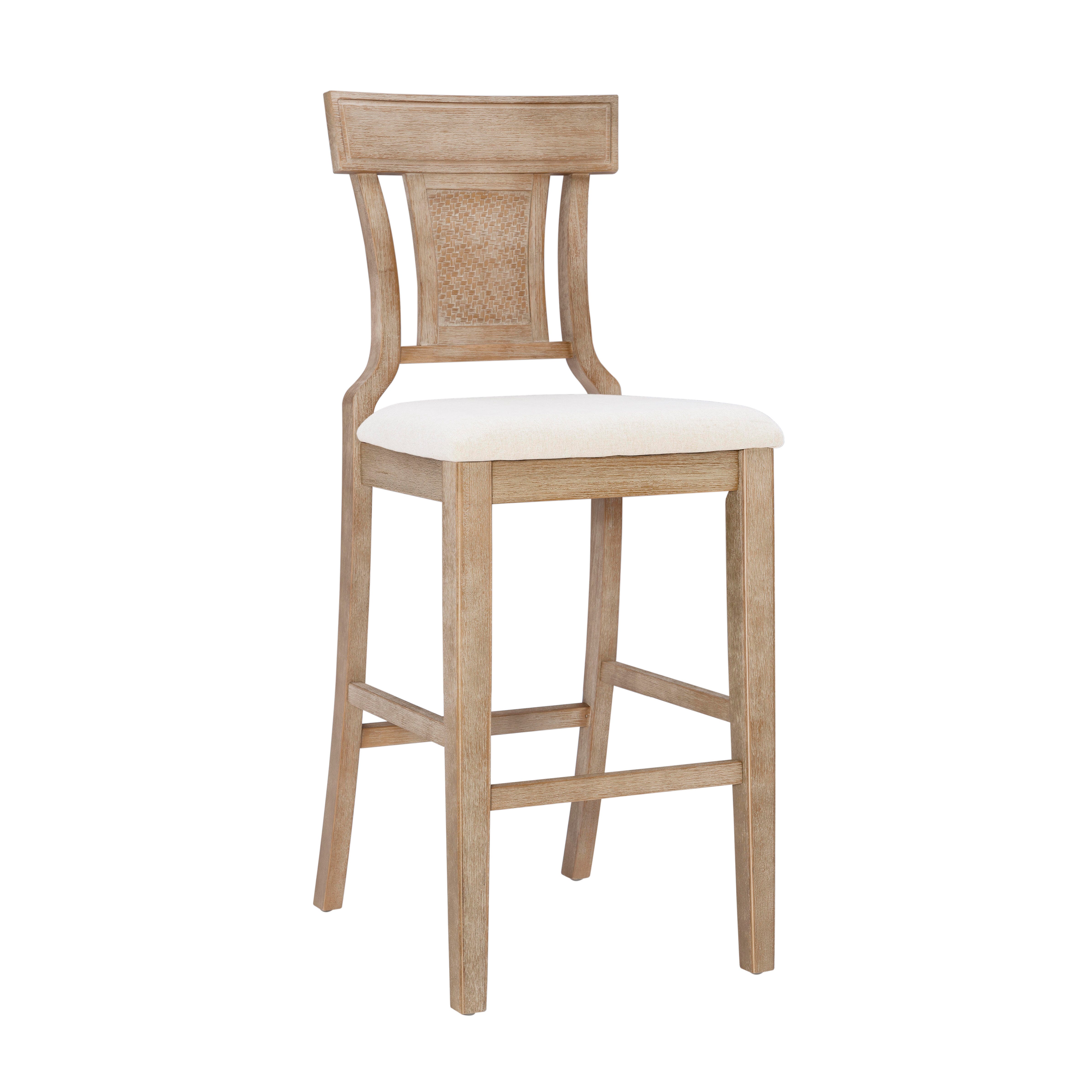 Linon Lina Bar Stool, Gray Wash, large