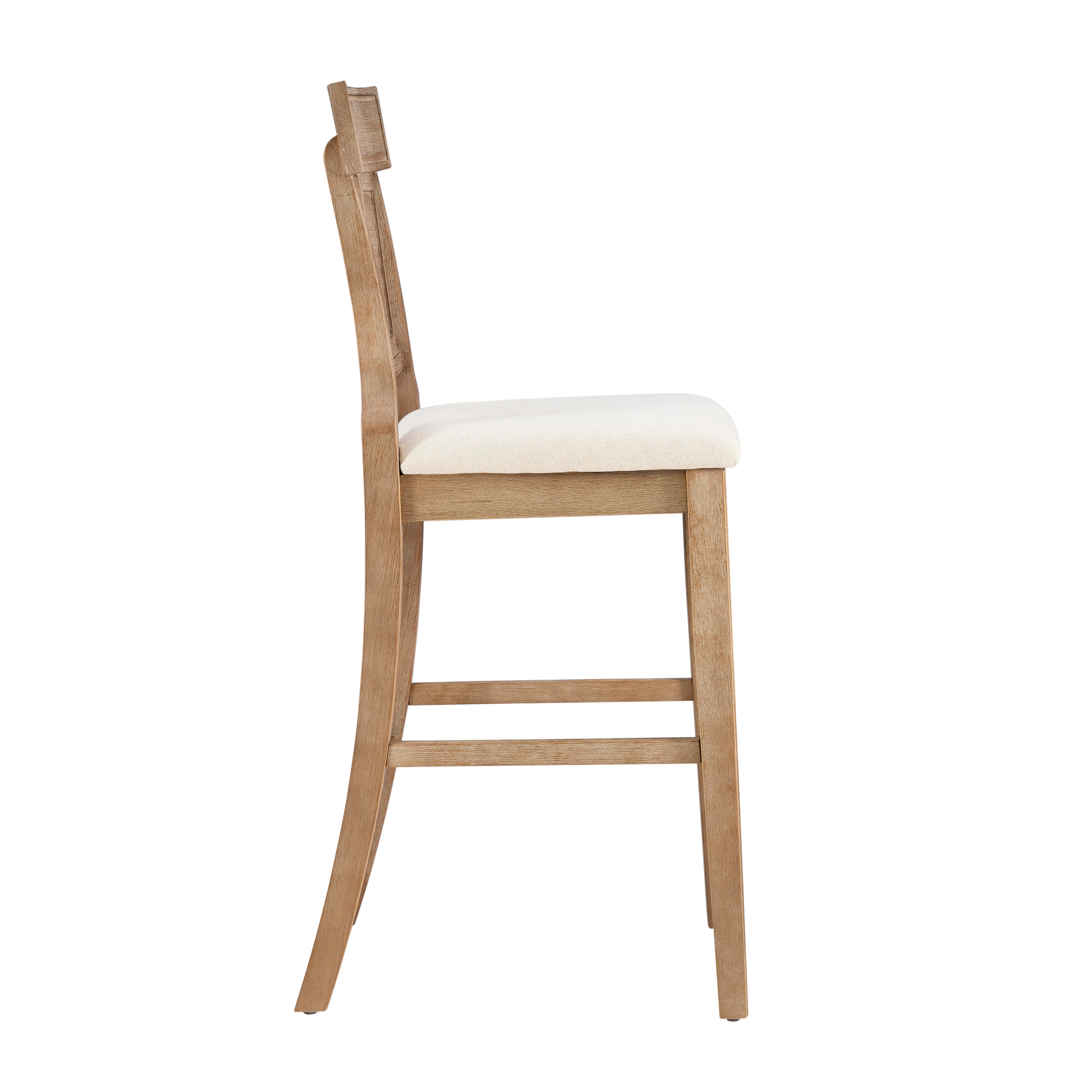 Linon Lina Bar Stool, Gray Wash, large