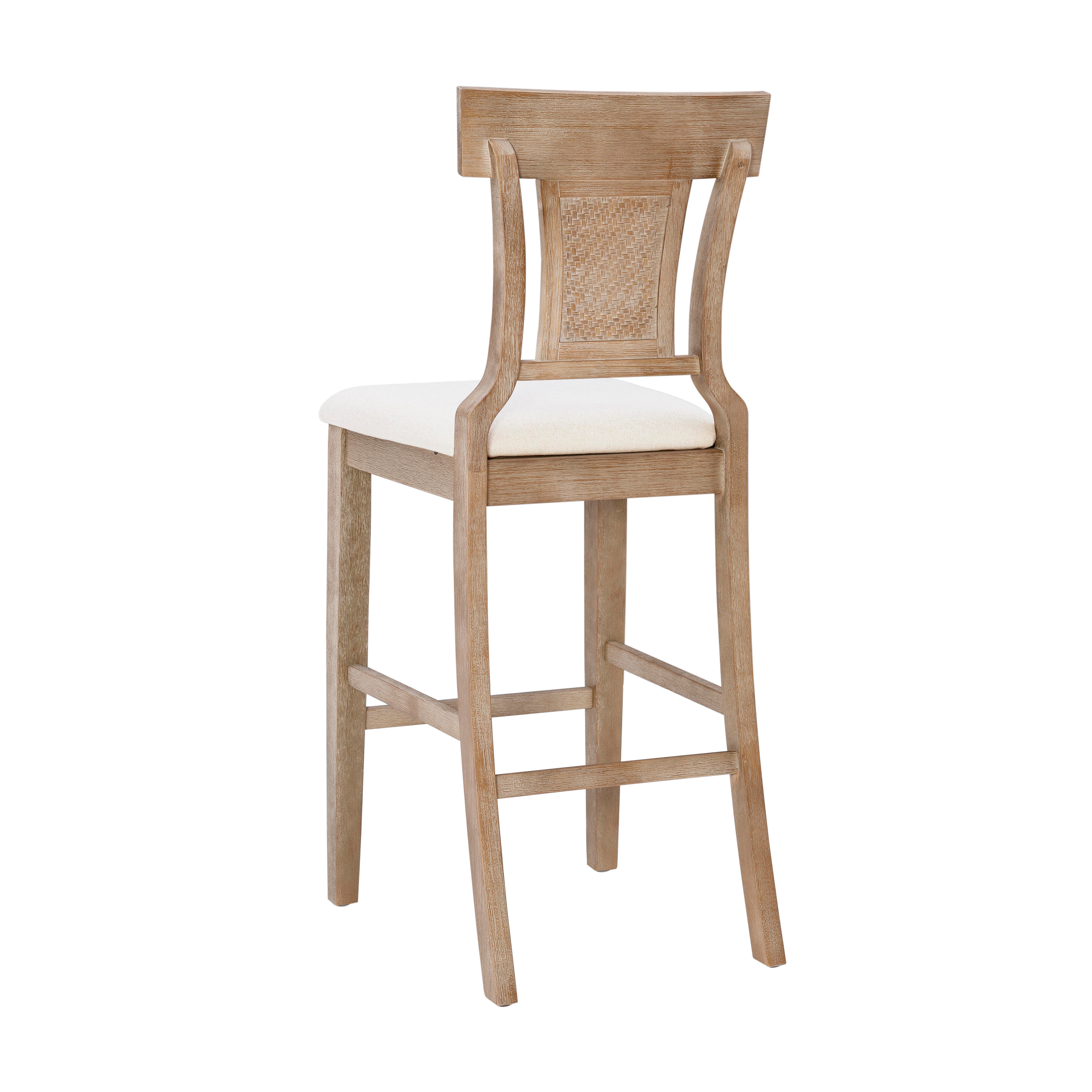 Linon Lina Bar Stool, Gray Wash, large