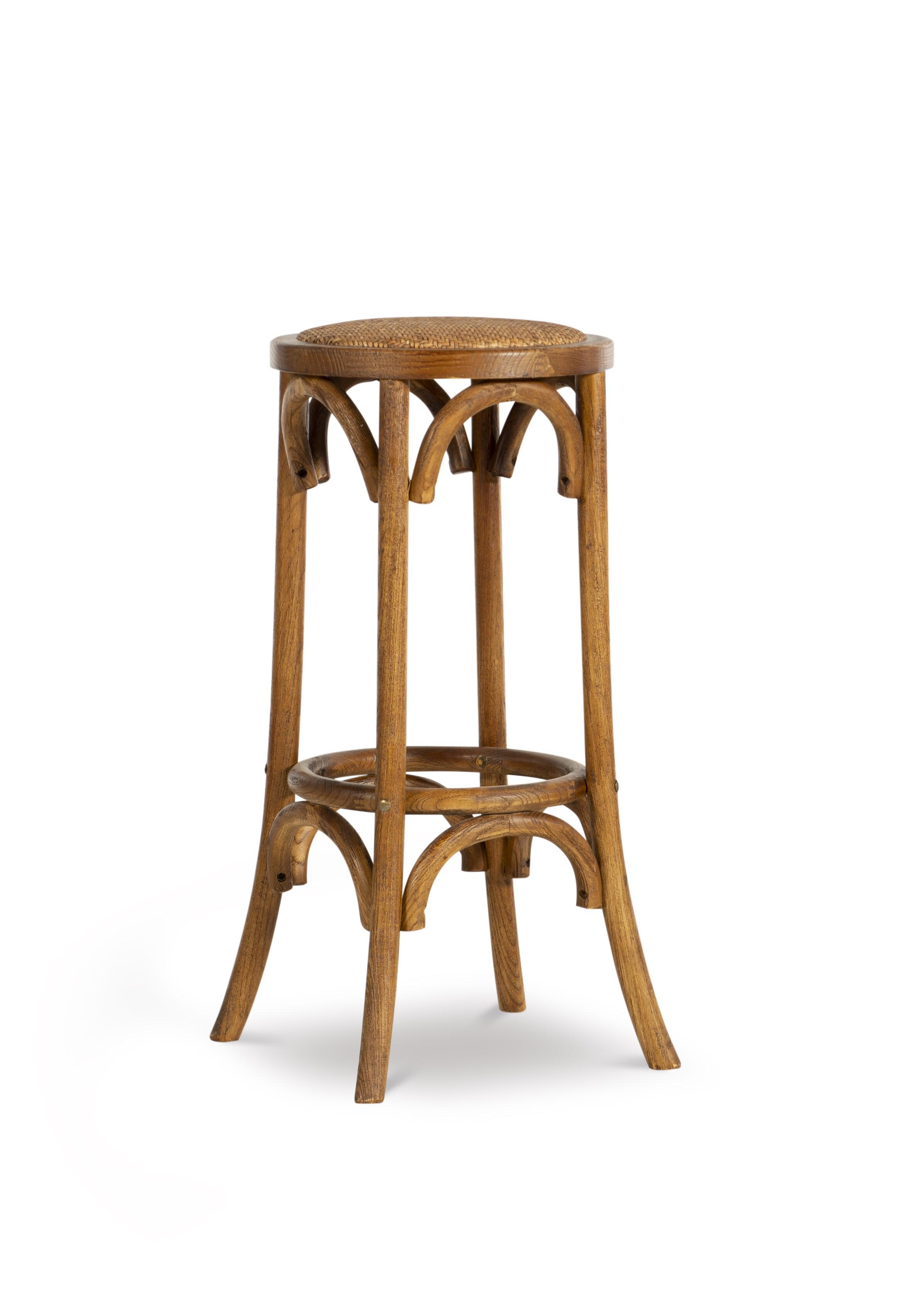 Linon Lara Backless Bar Stool, Brown, large