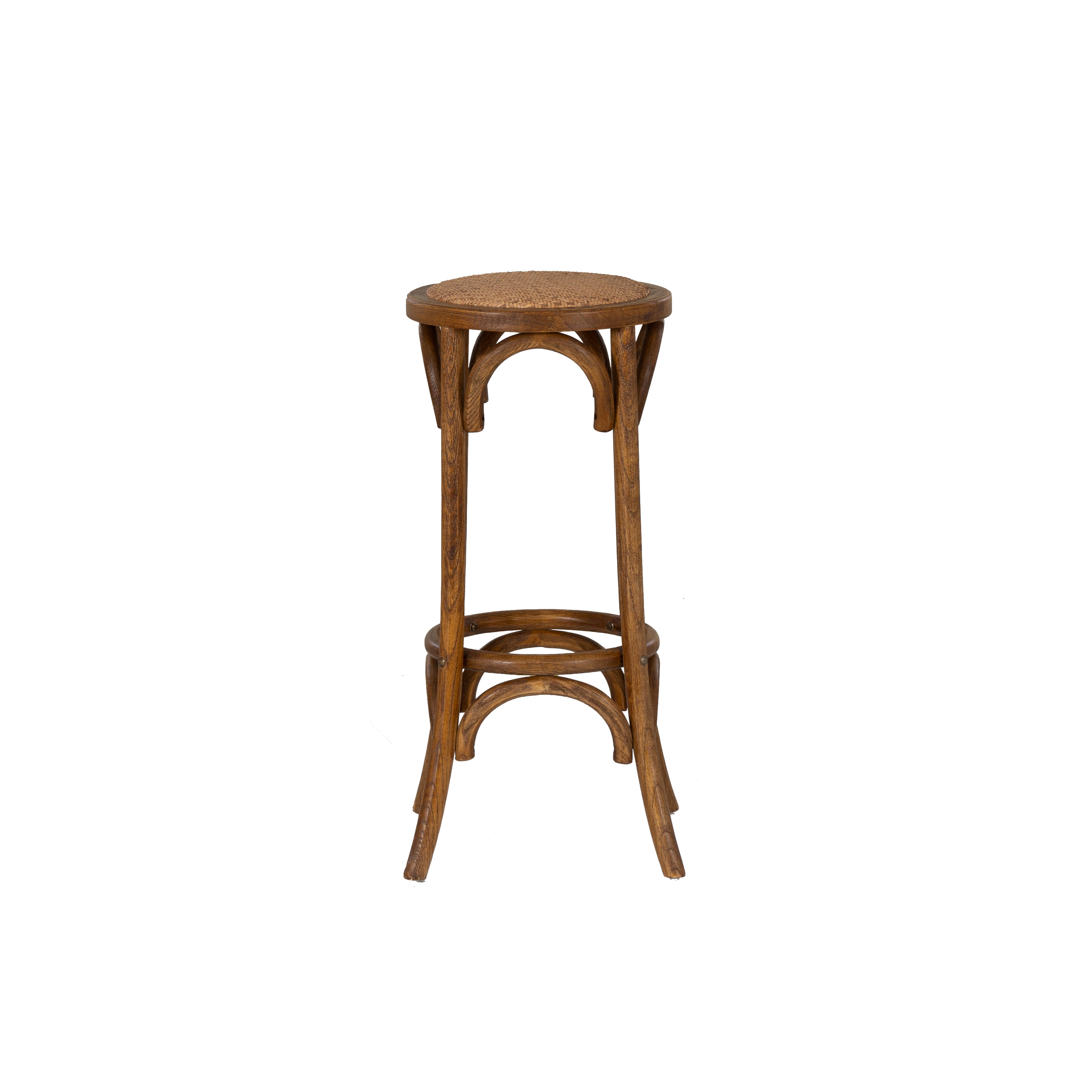Linon Lara Backless Bar Stool, Brown, large