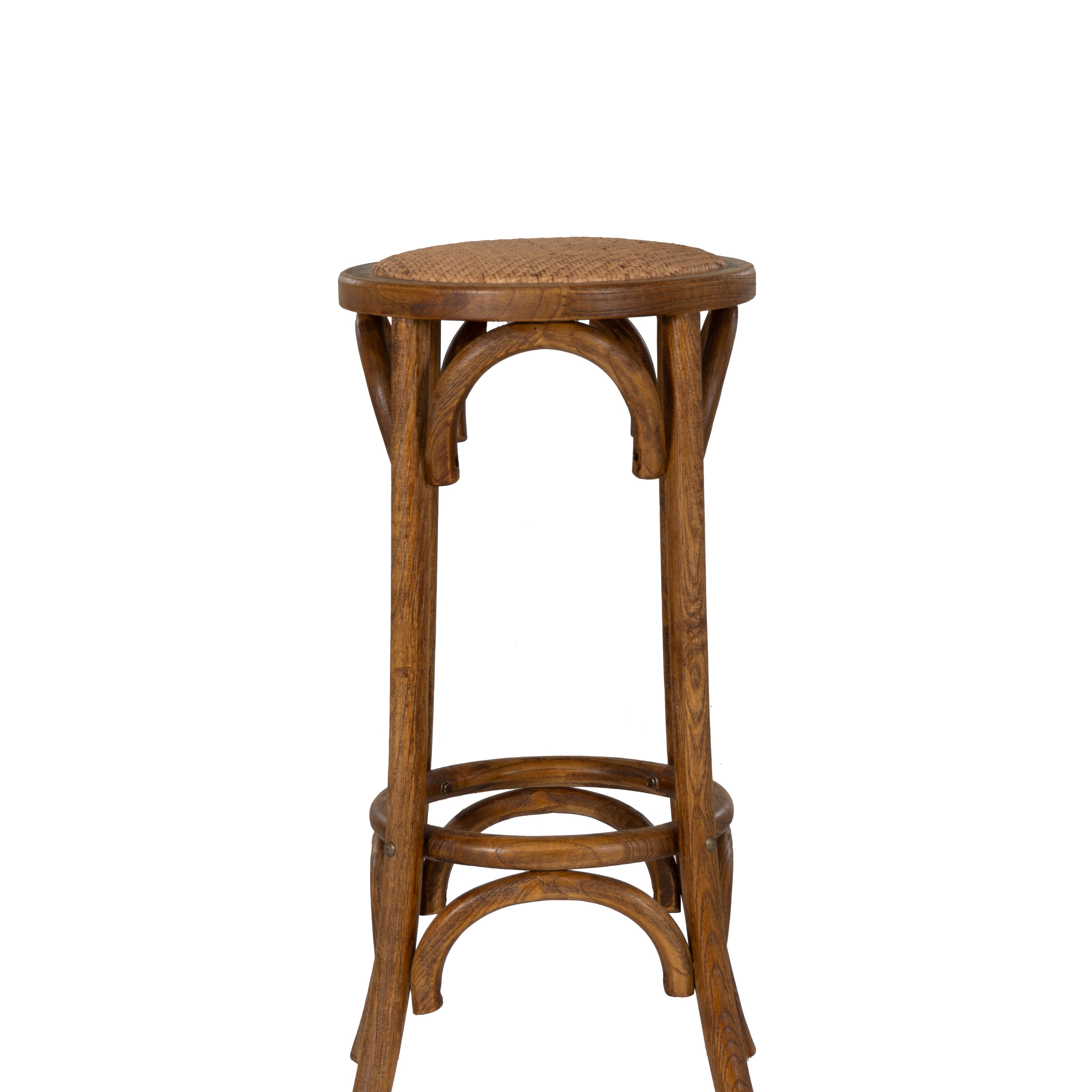 Linon Lara Backless Bar Stool, Brown, large
