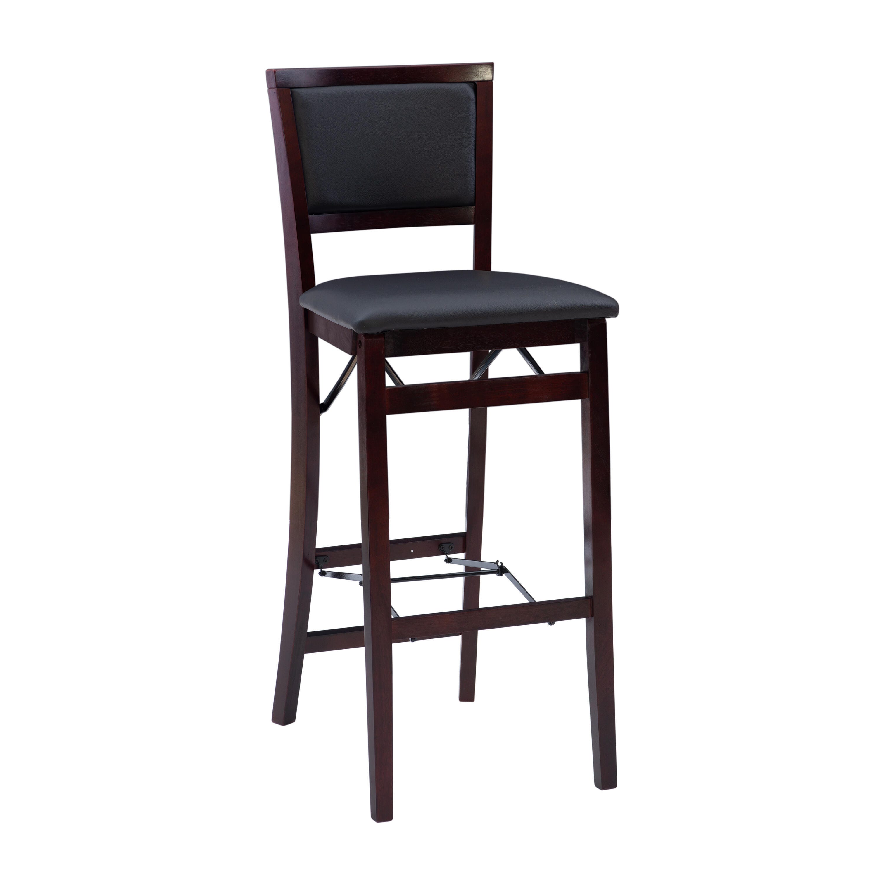 Linon Marley Pad Back Folding Bar Stool, Espresso, large