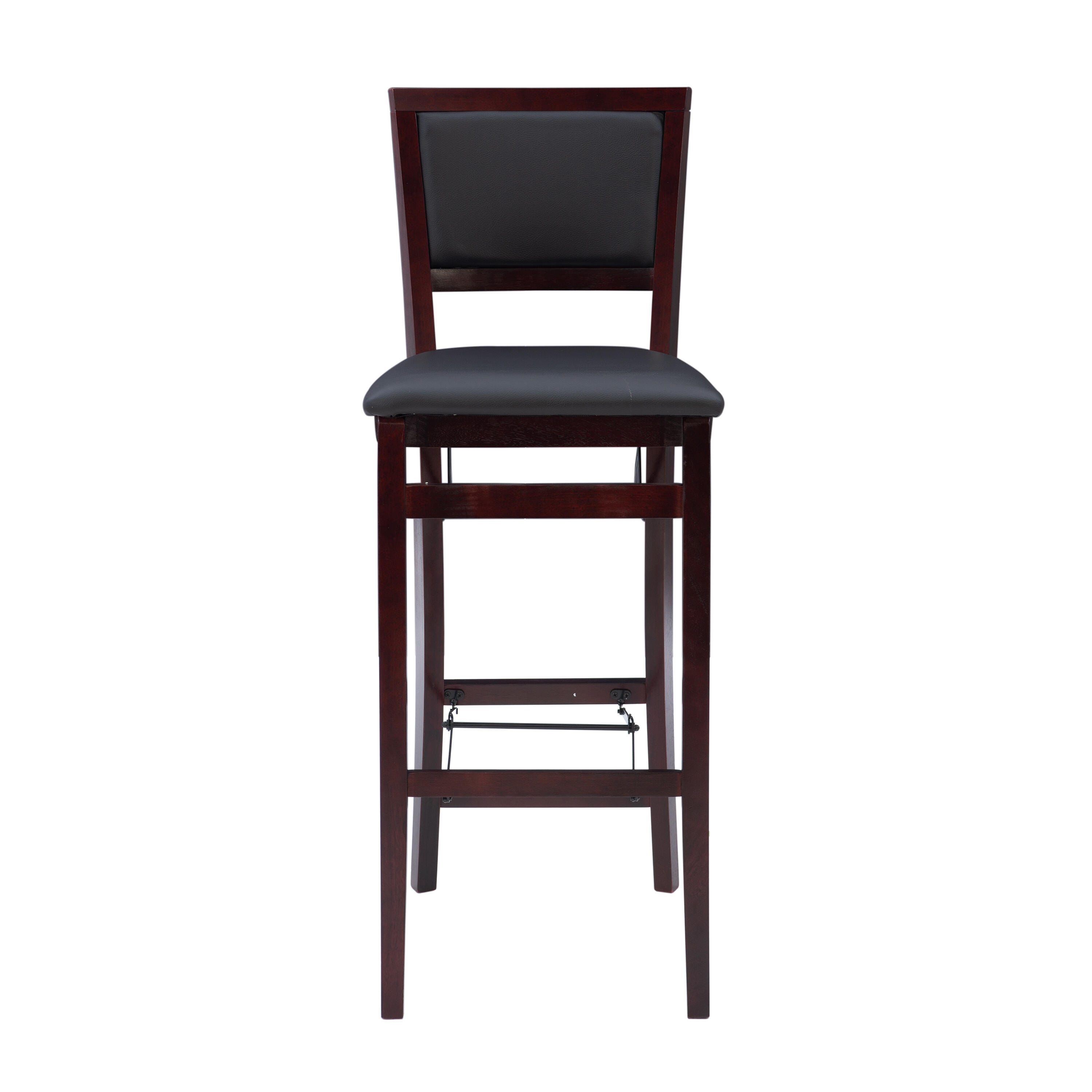 Linon Marley Pad Back Folding Bar Stool, Espresso, large