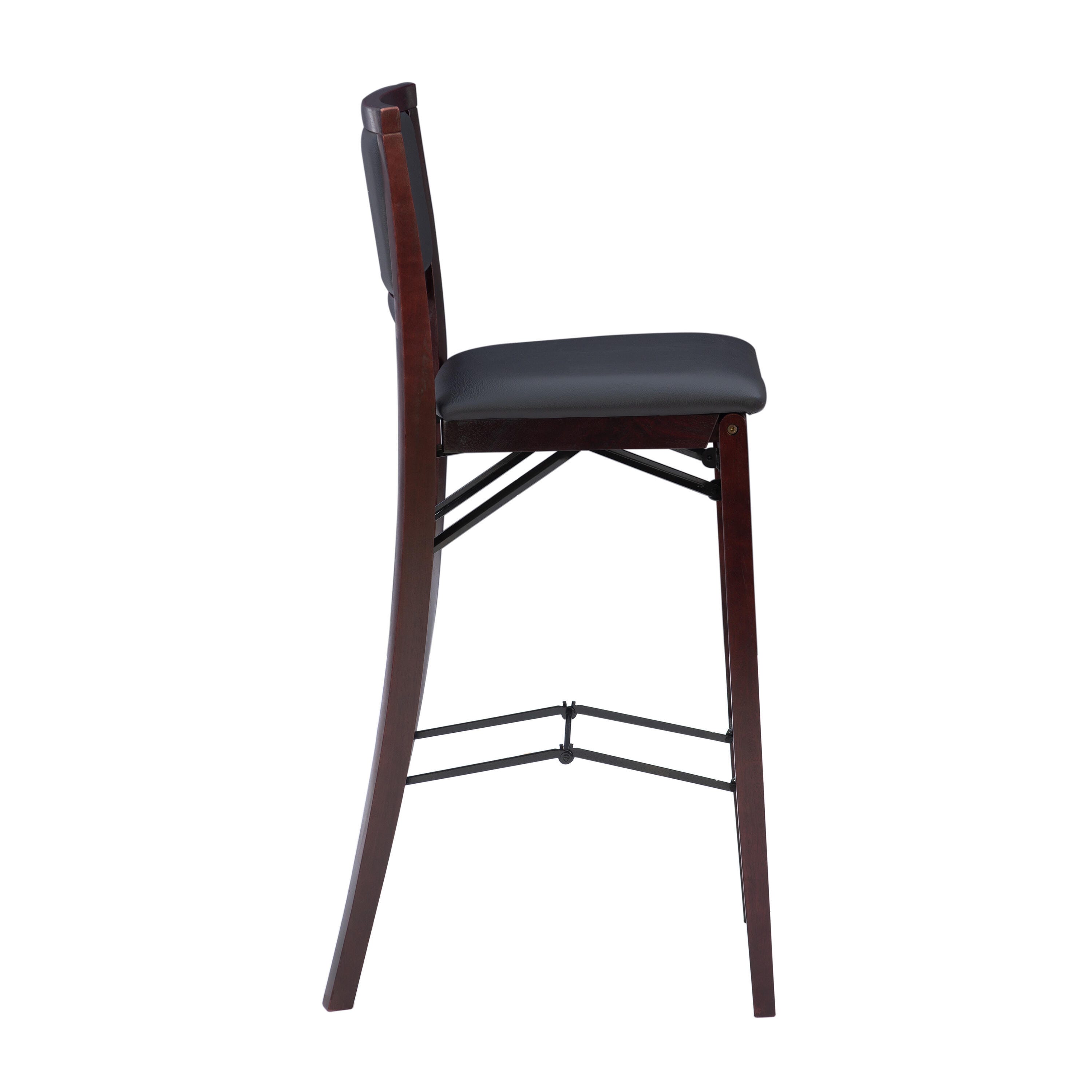 Linon Marley Pad Back Folding Bar Stool, Espresso, large