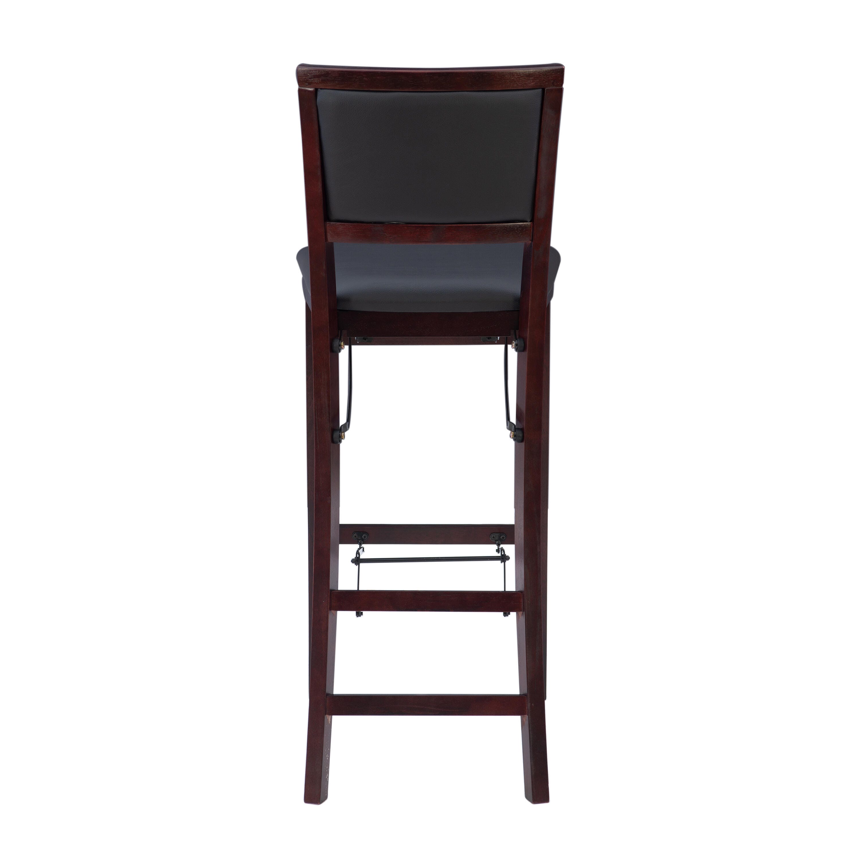 Linon Marley Pad Back Folding Bar Stool, Espresso, large