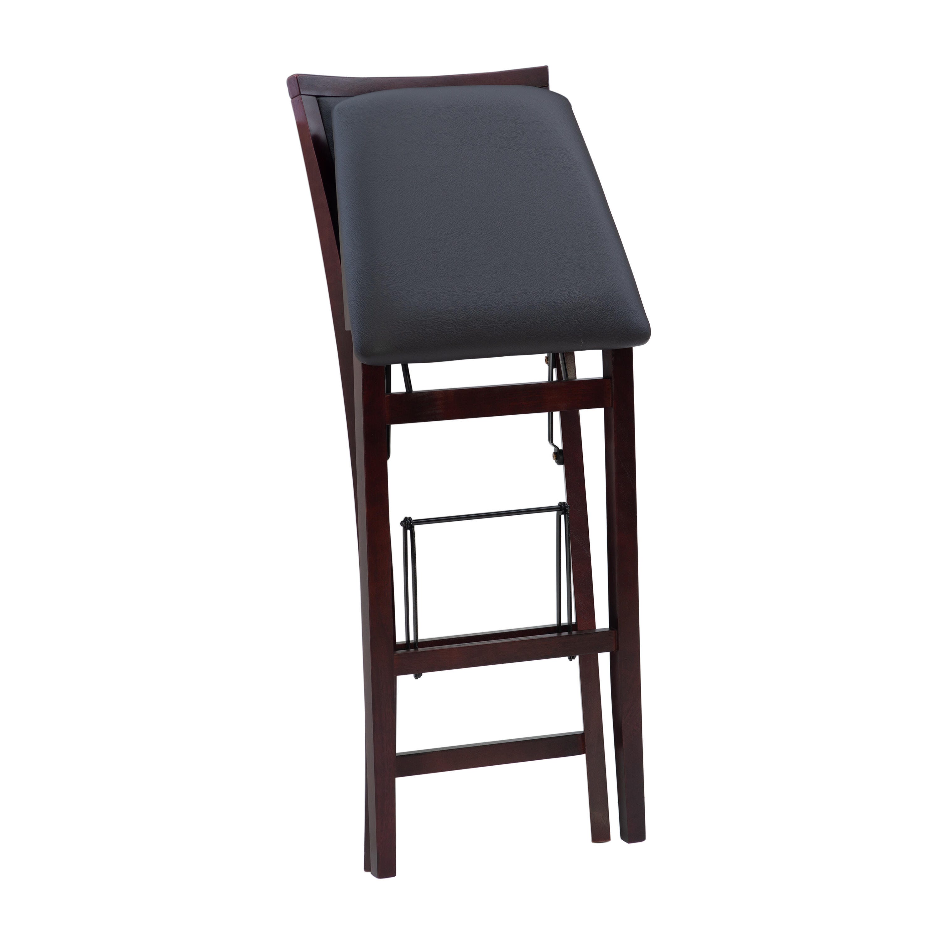 Linon Marley Pad Back Folding Bar Stool, Espresso, large