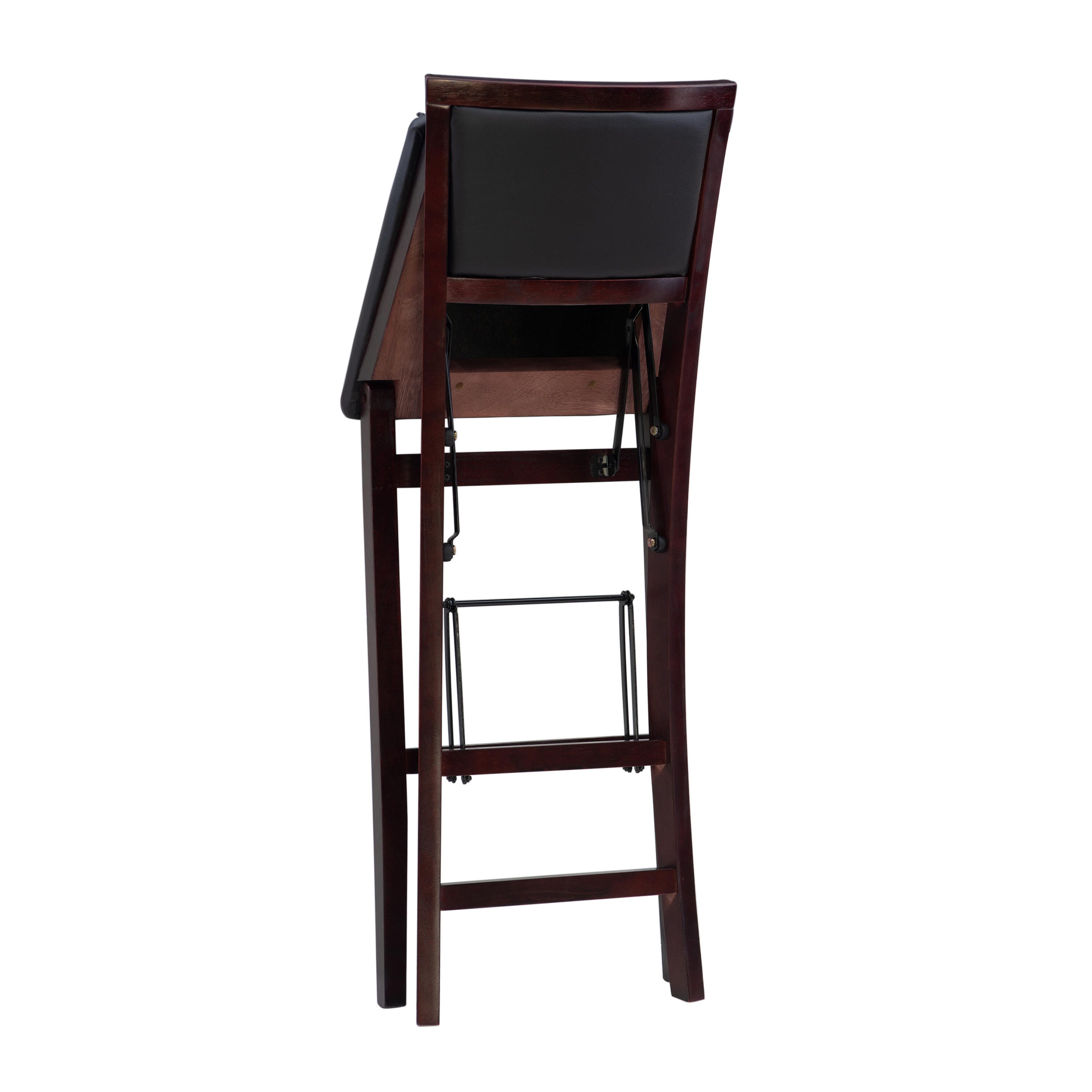Linon Marley Pad Back Folding Bar Stool, Espresso, large