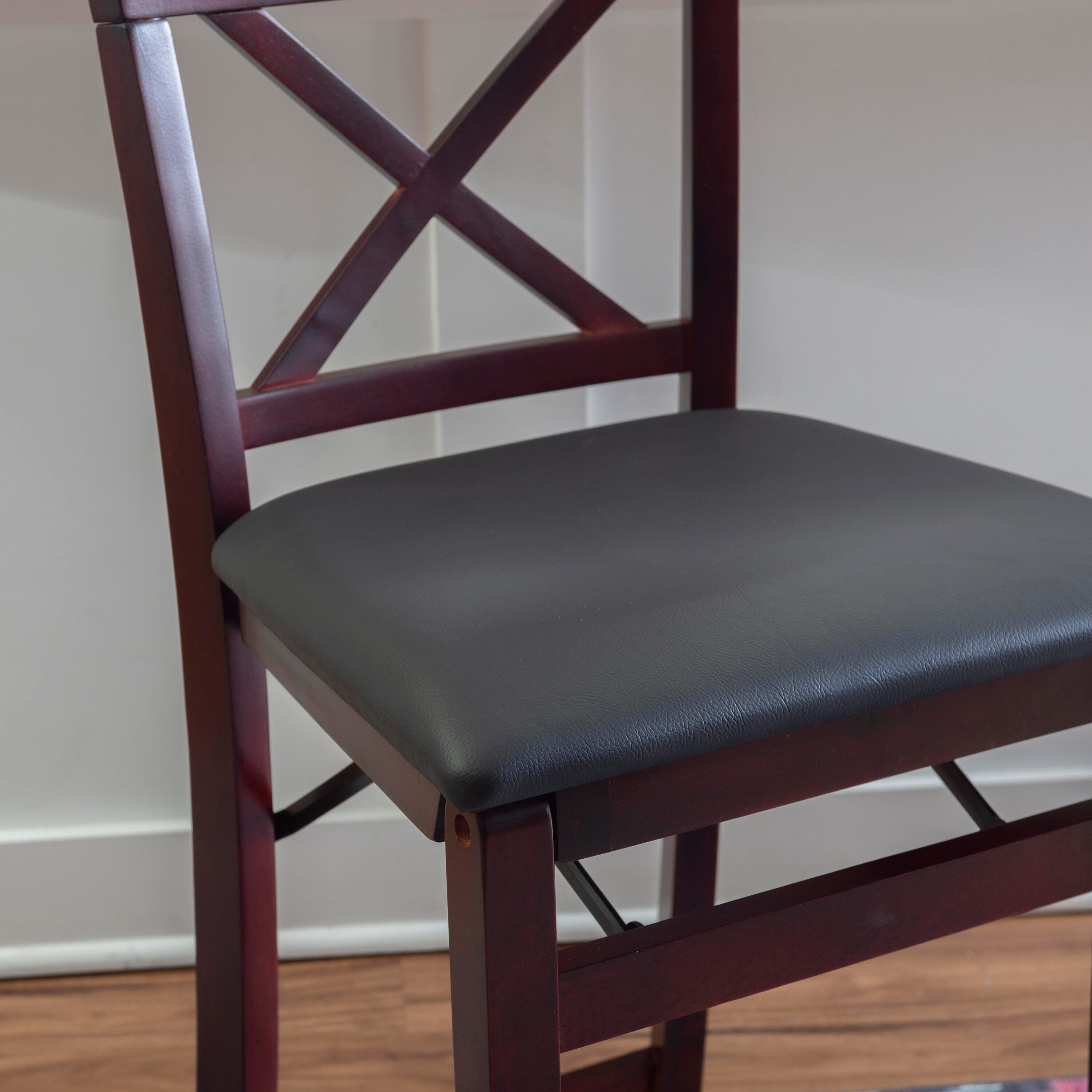 Linon Shae X Back Folding Counter Stool, Merlot, large