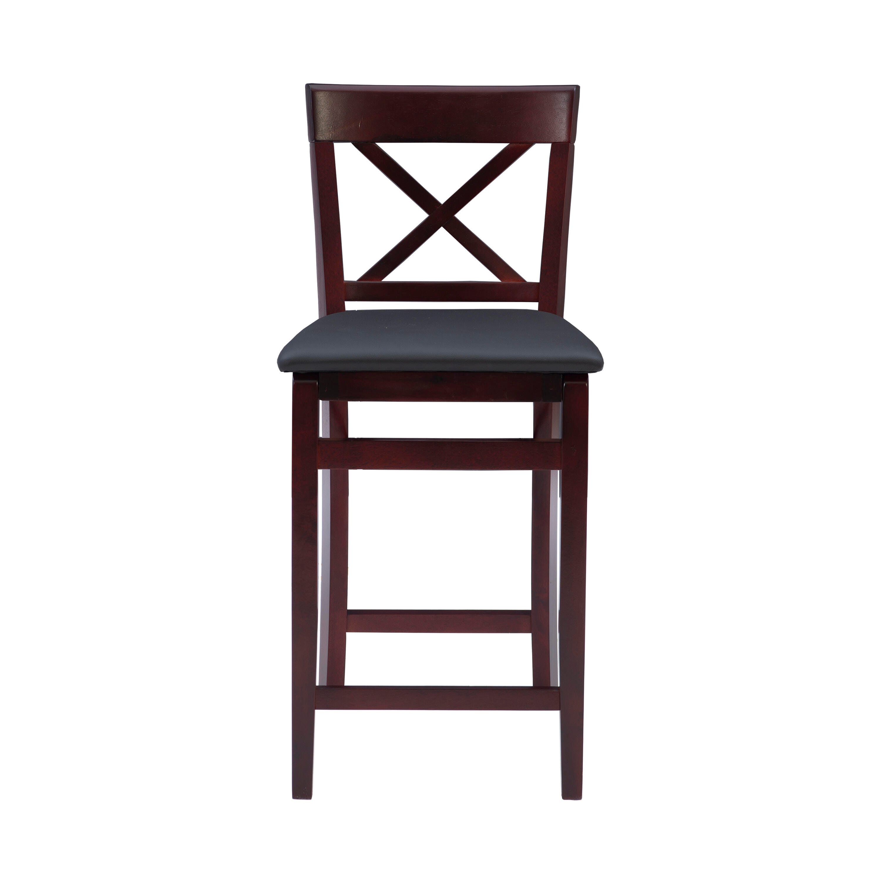 Linon Shae X Back Folding Counter Stool, Merlot, large