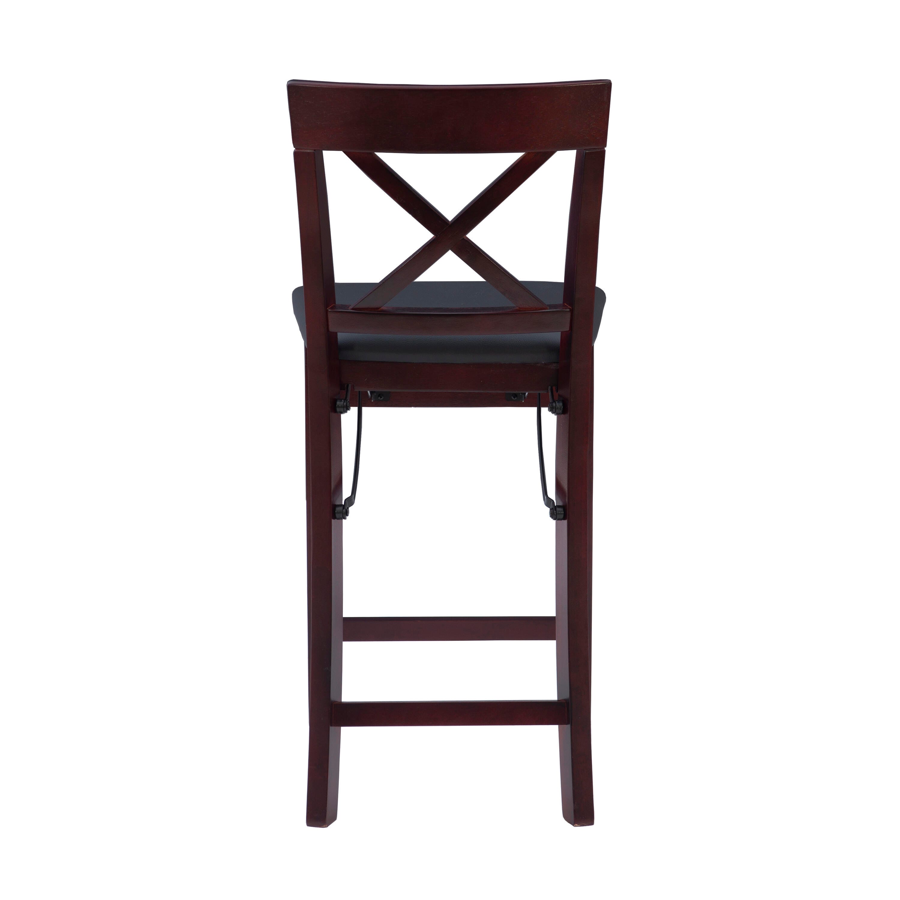 Linon Shae X Back Folding Counter Stool, Merlot, large