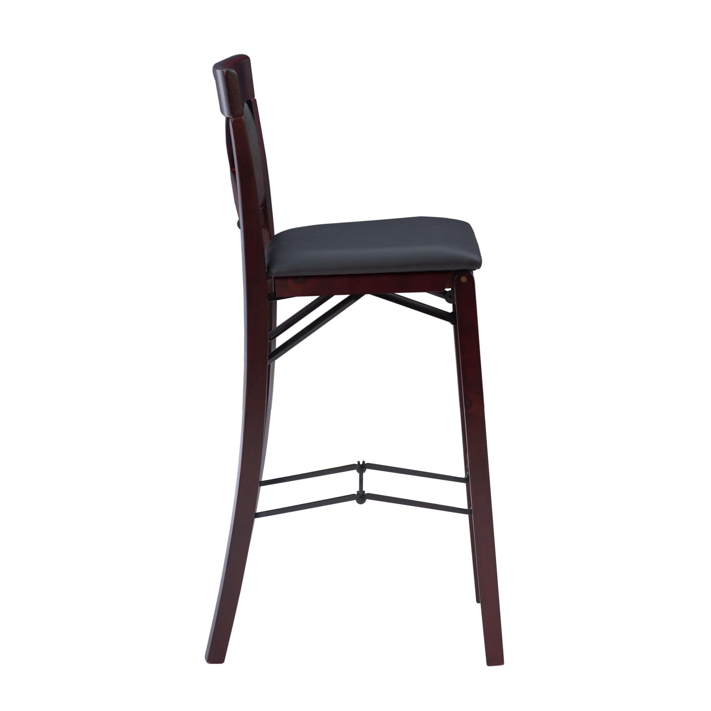 Linon Shae X Back Folding Bar Stool, Merlot, large
