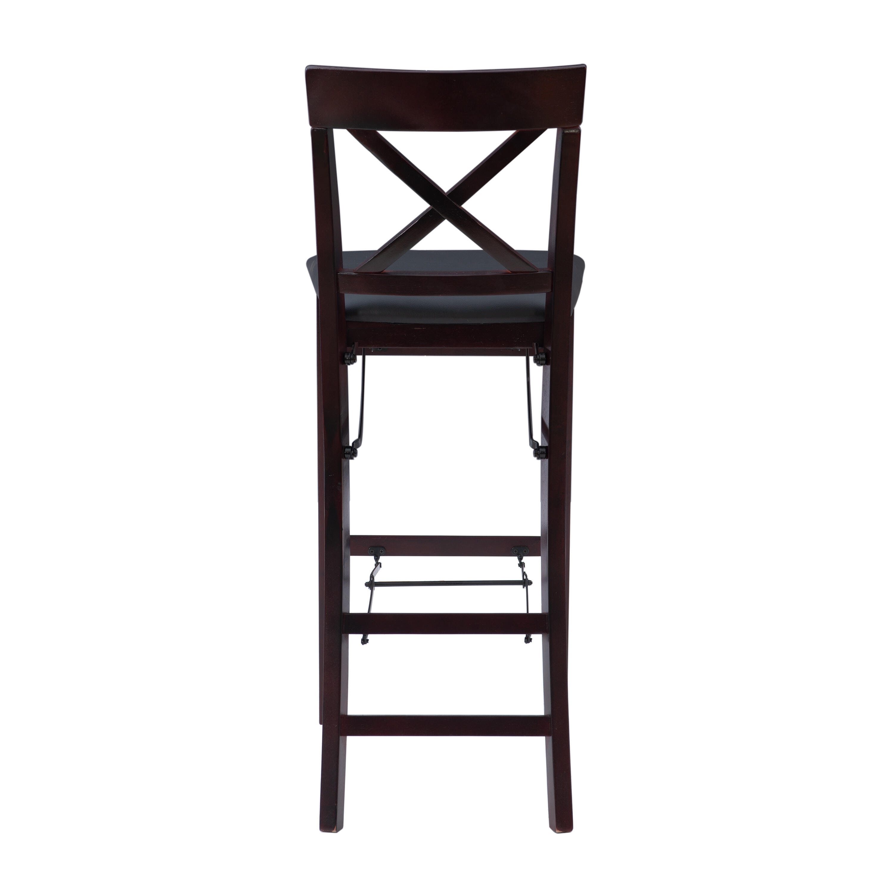 Linon Shae X Back Folding Bar Stool, Merlot, large