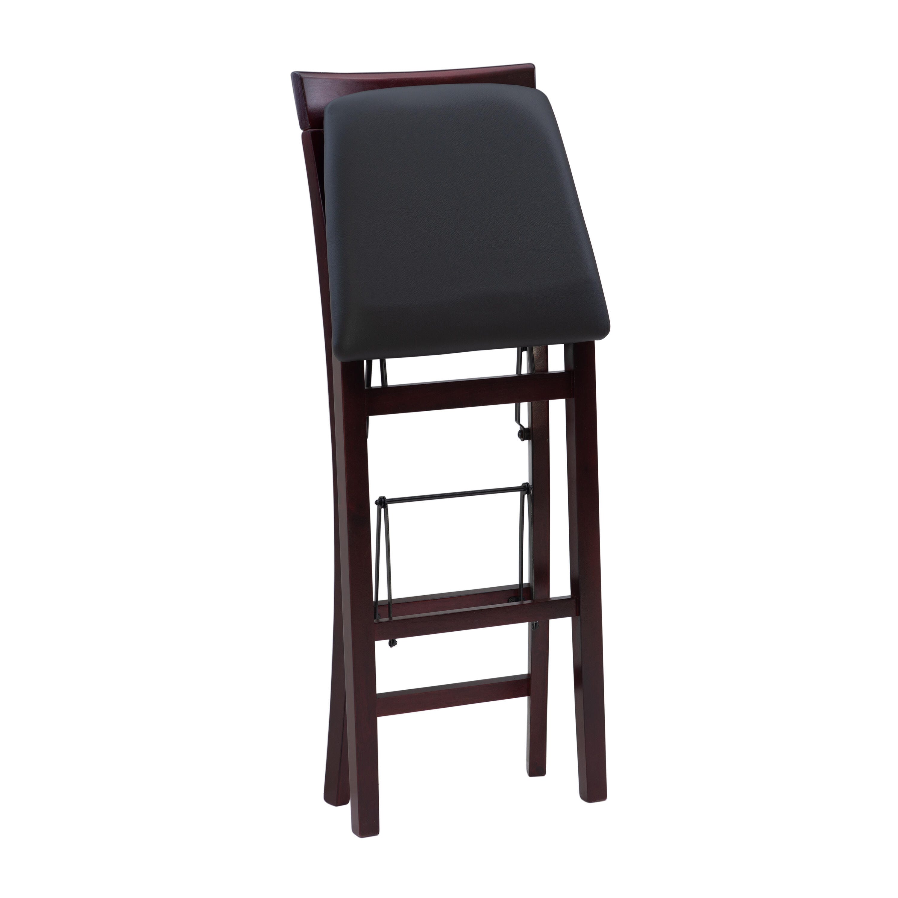 Linon Shae X Back Folding Bar Stool, Merlot, large