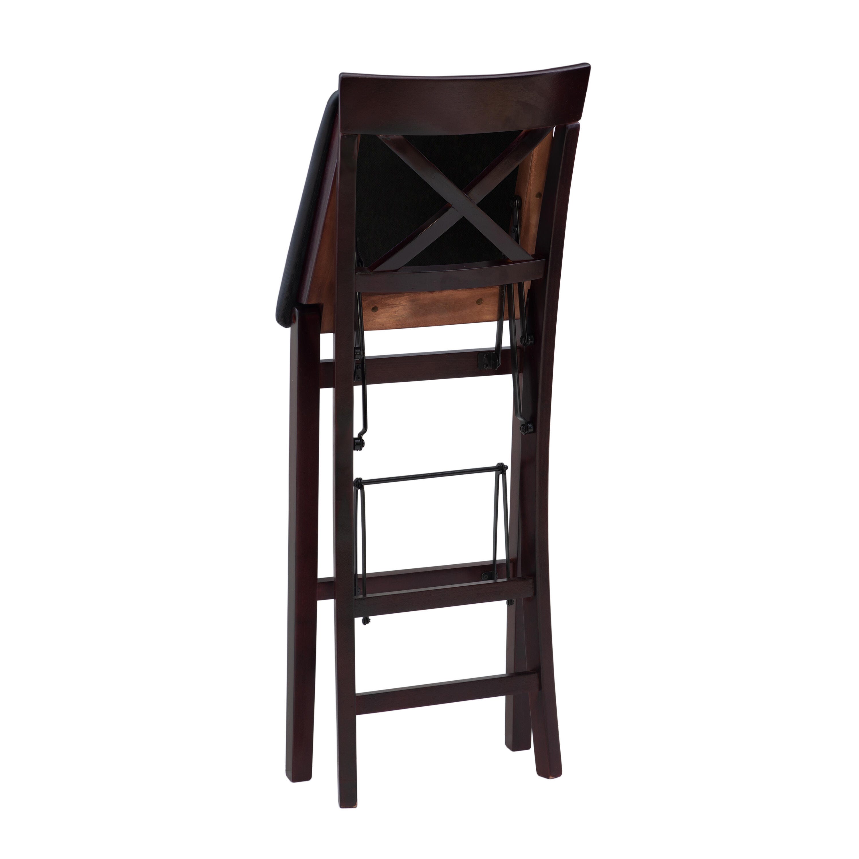 Linon Shae X Back Folding Bar Stool, Merlot, large