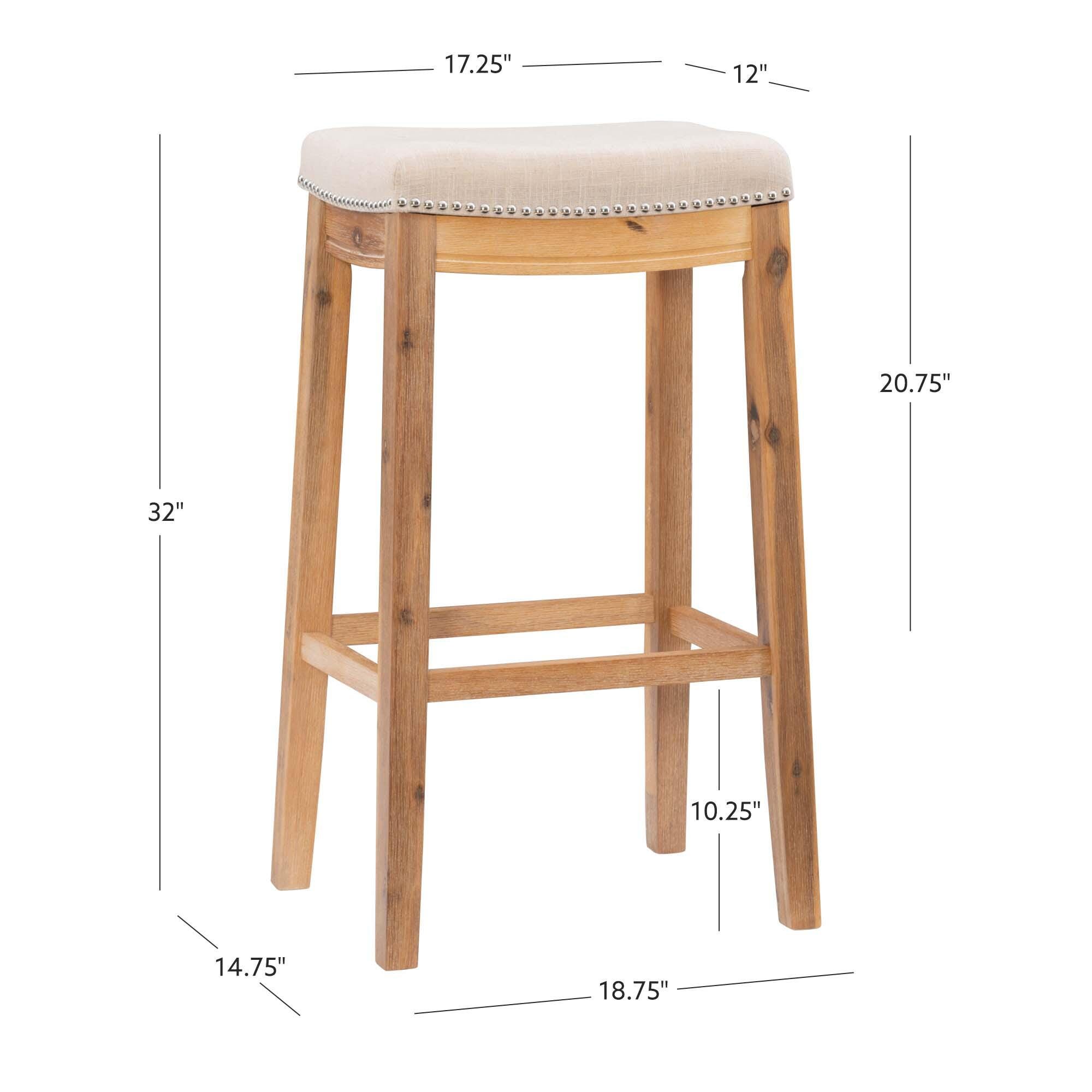 Linon Perry Bar Stool, Rustic Brown, large