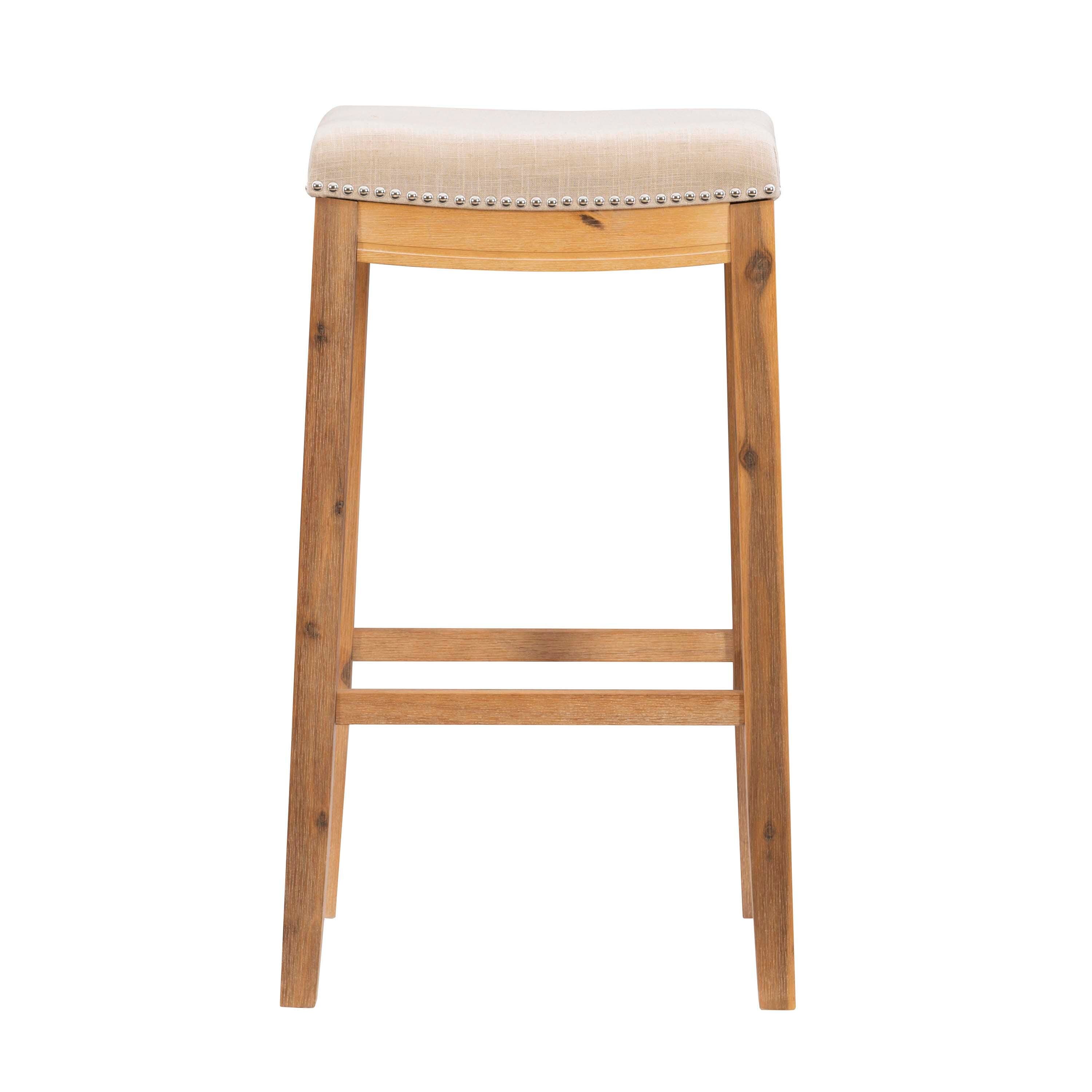 Linon Perry Bar Stool, Rustic Brown, large