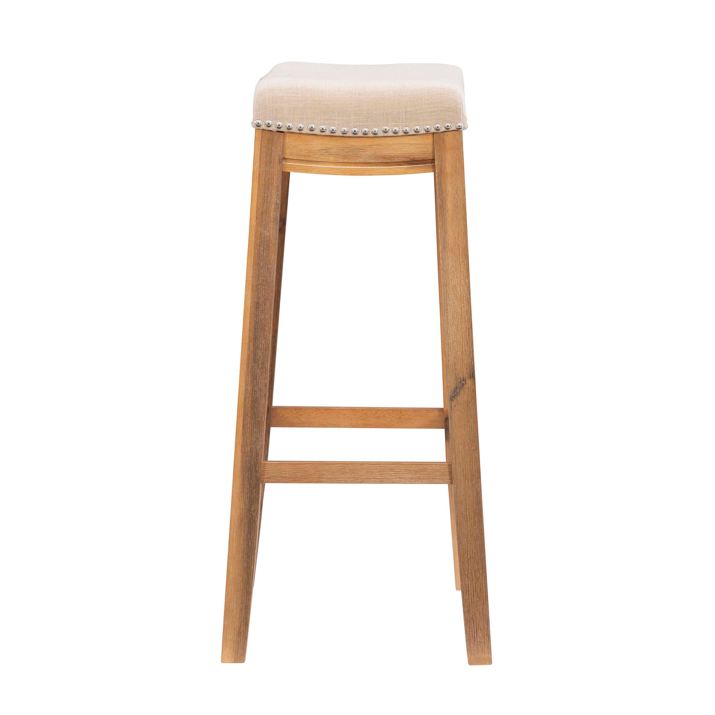 Linon Perry Bar Stool, Rustic Brown, large