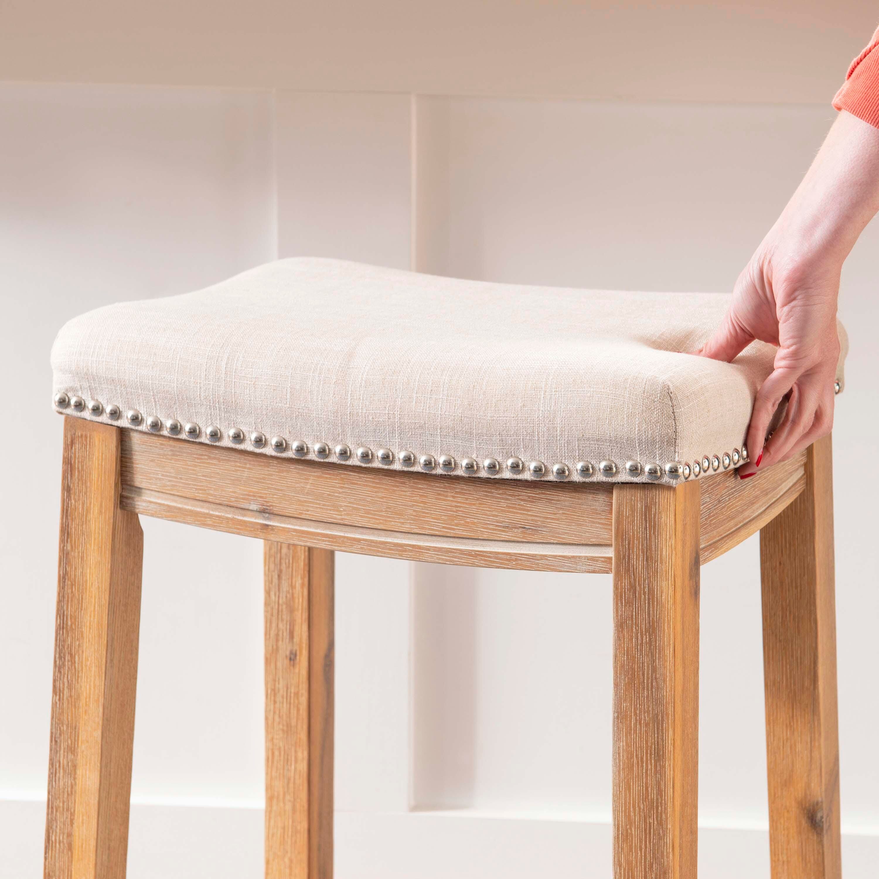 Linon Perry Bar Stool, Rustic Brown, large