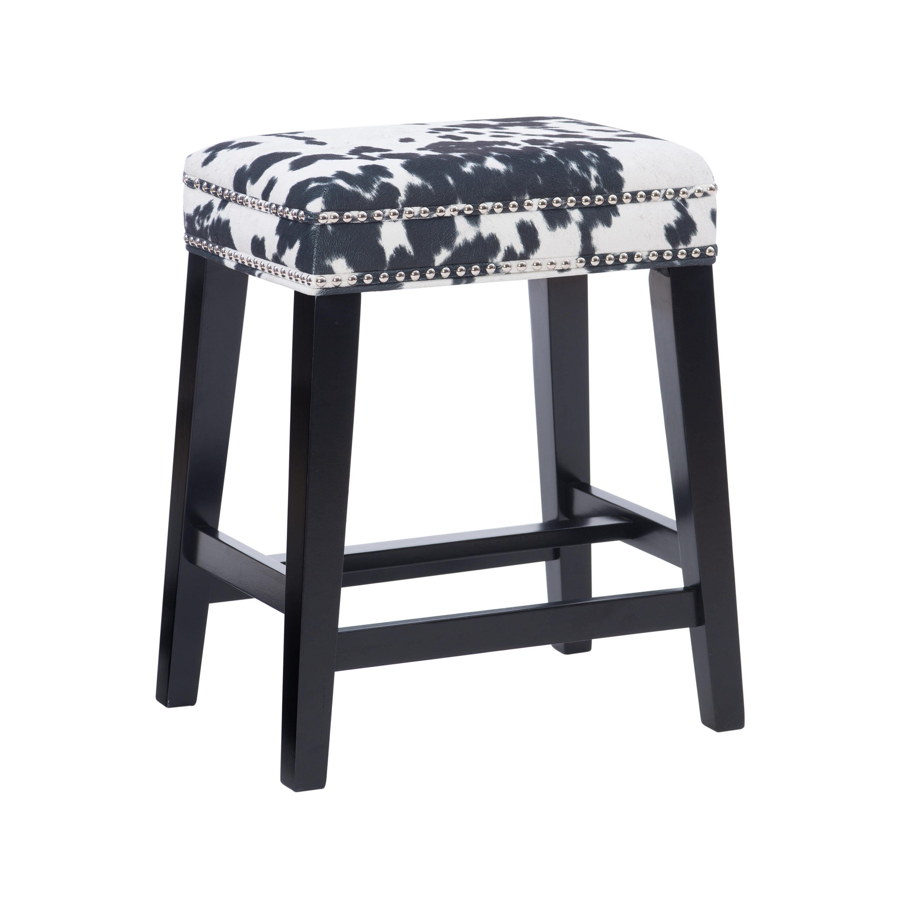 Linon Monroe Counter Stool, Black/White, large