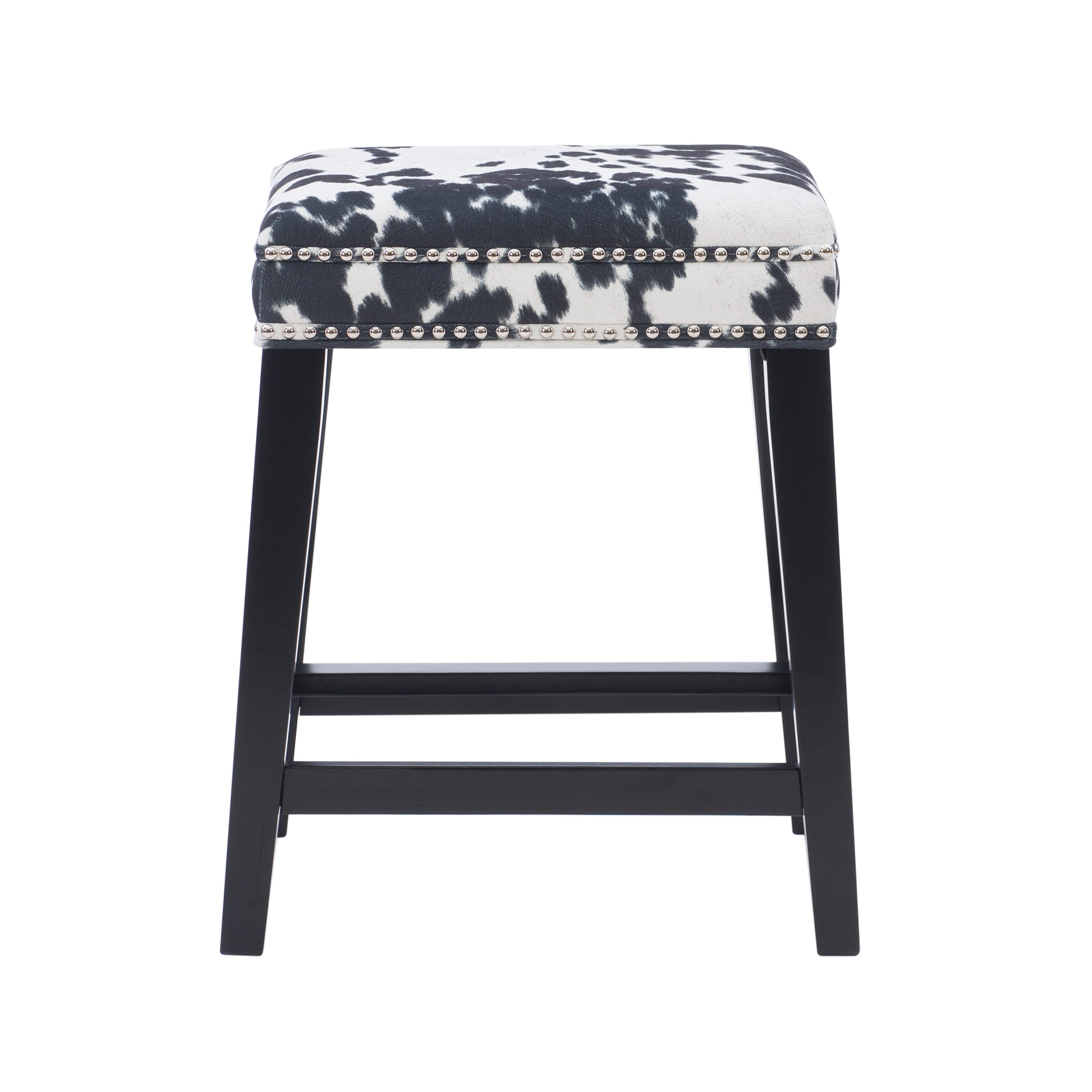 Linon Monroe Counter Stool, Black/White, large