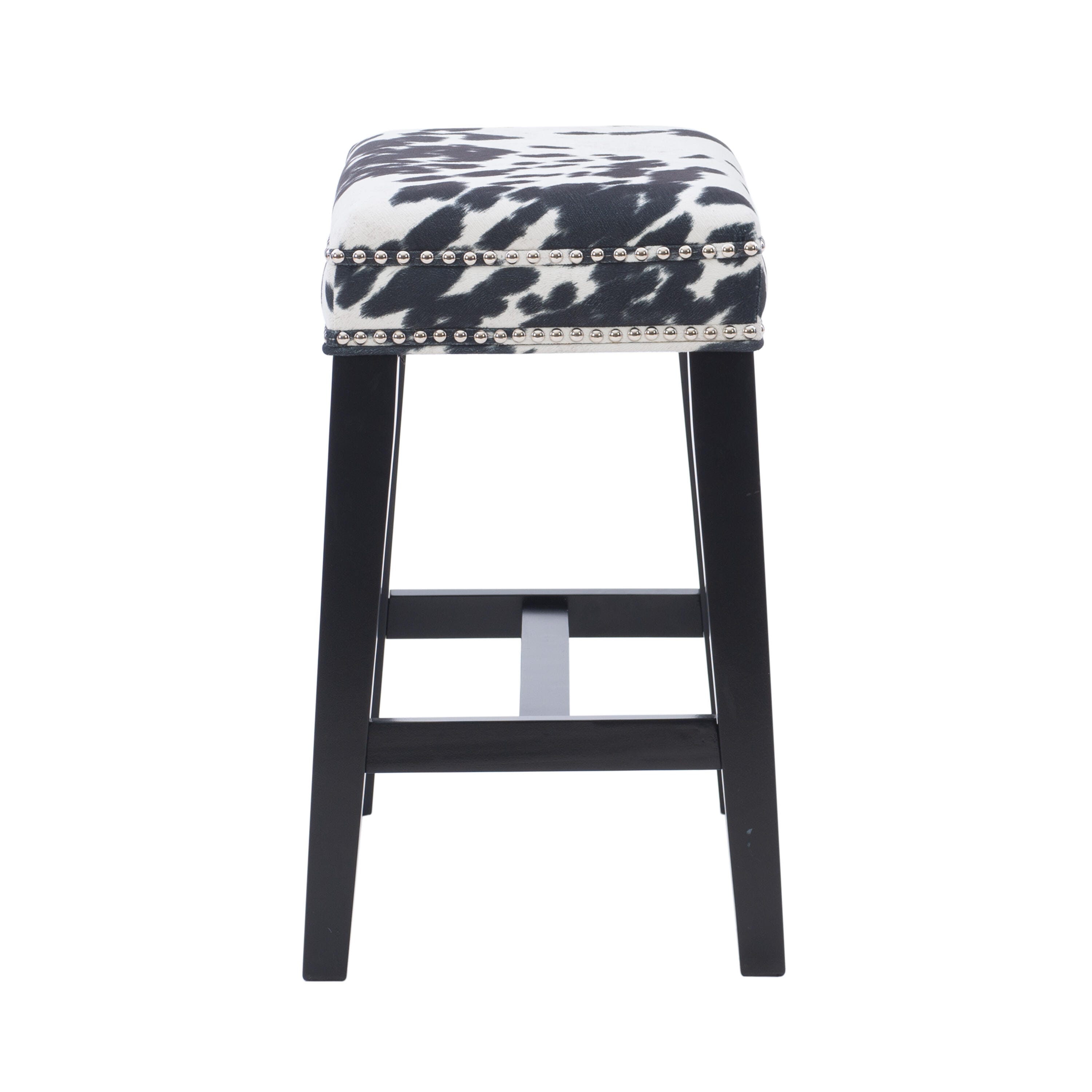 Linon Monroe Counter Stool, Black/White, large