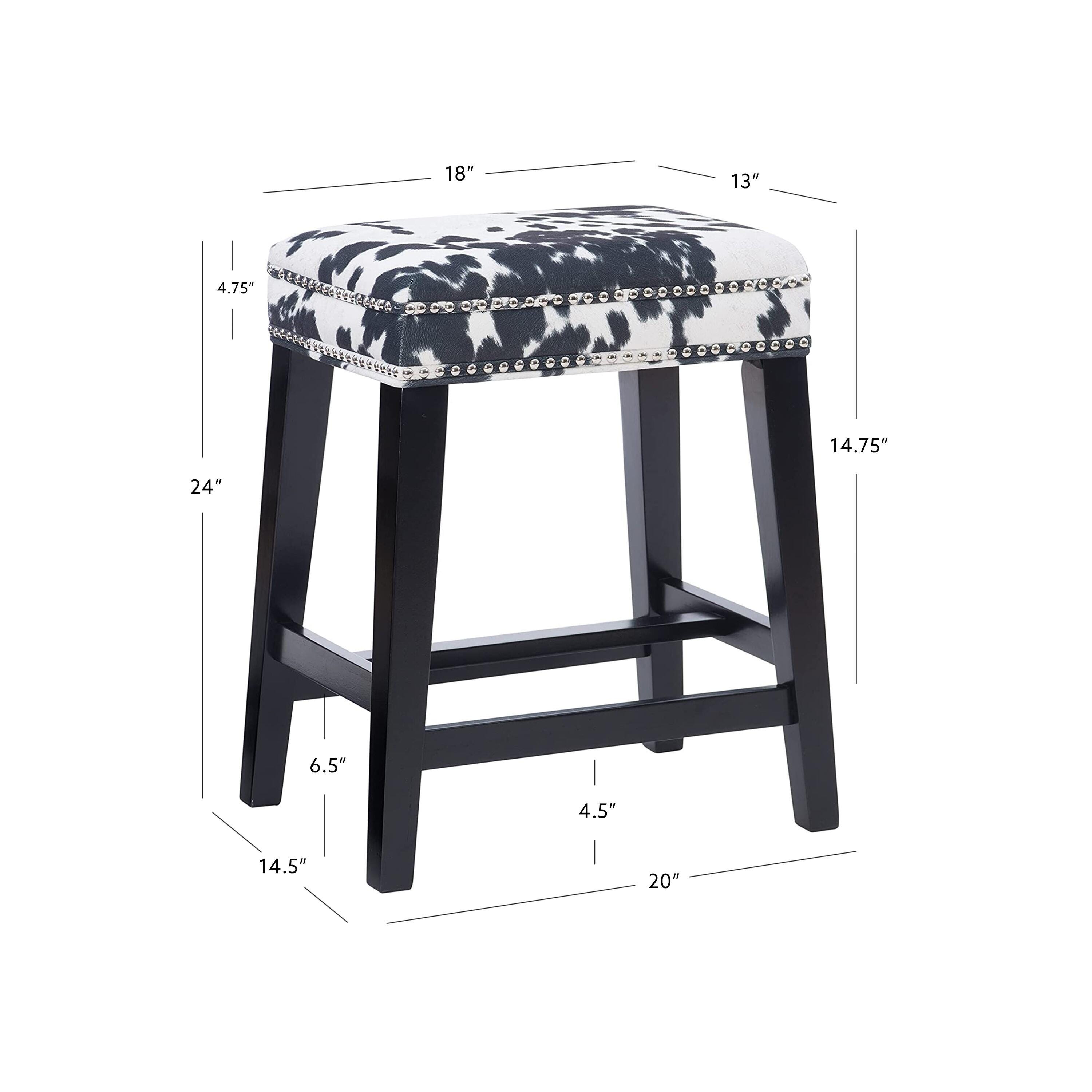 Linon Monroe Counter Stool, Black/White, large