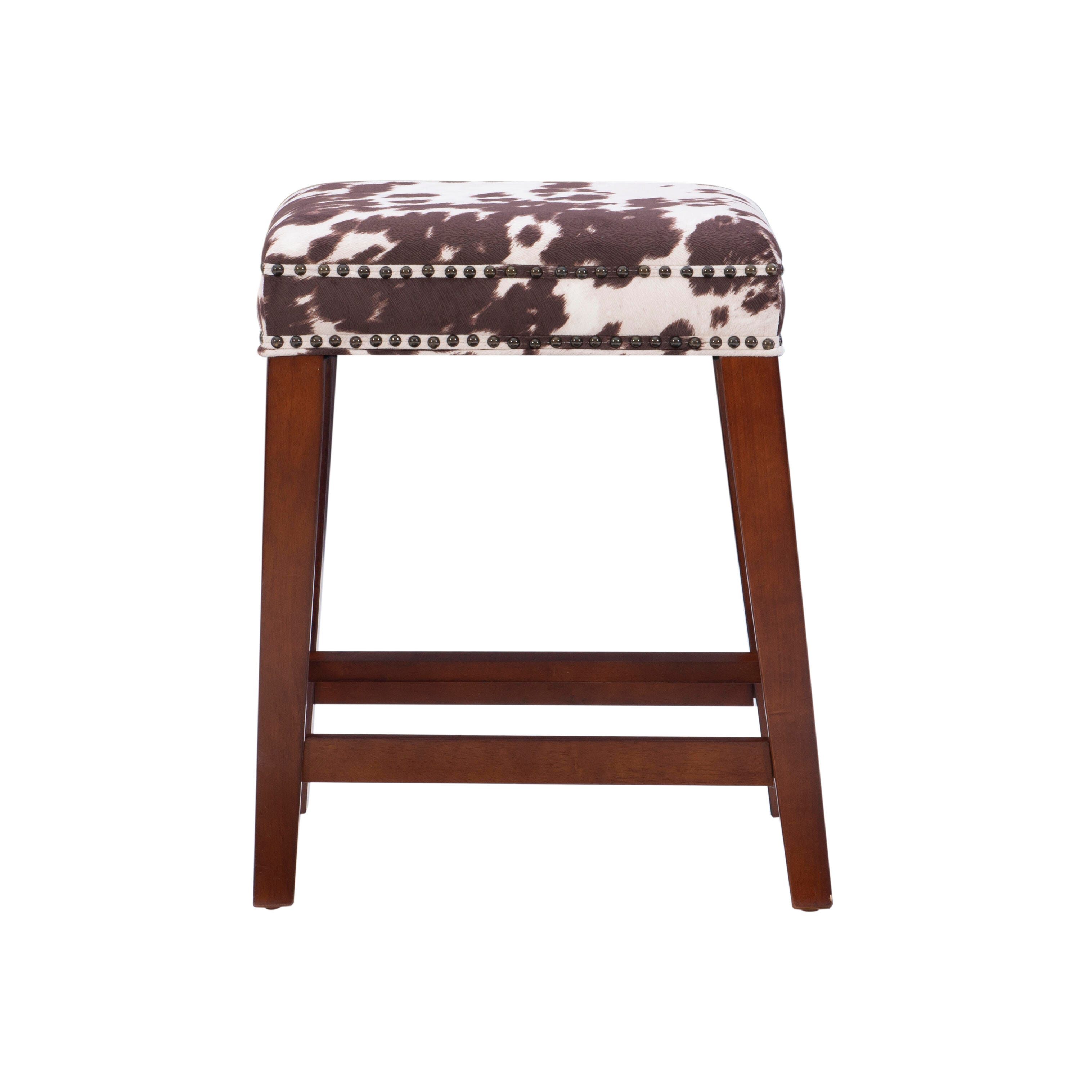 Linon Monroe Counter Stool, Brown/White, large