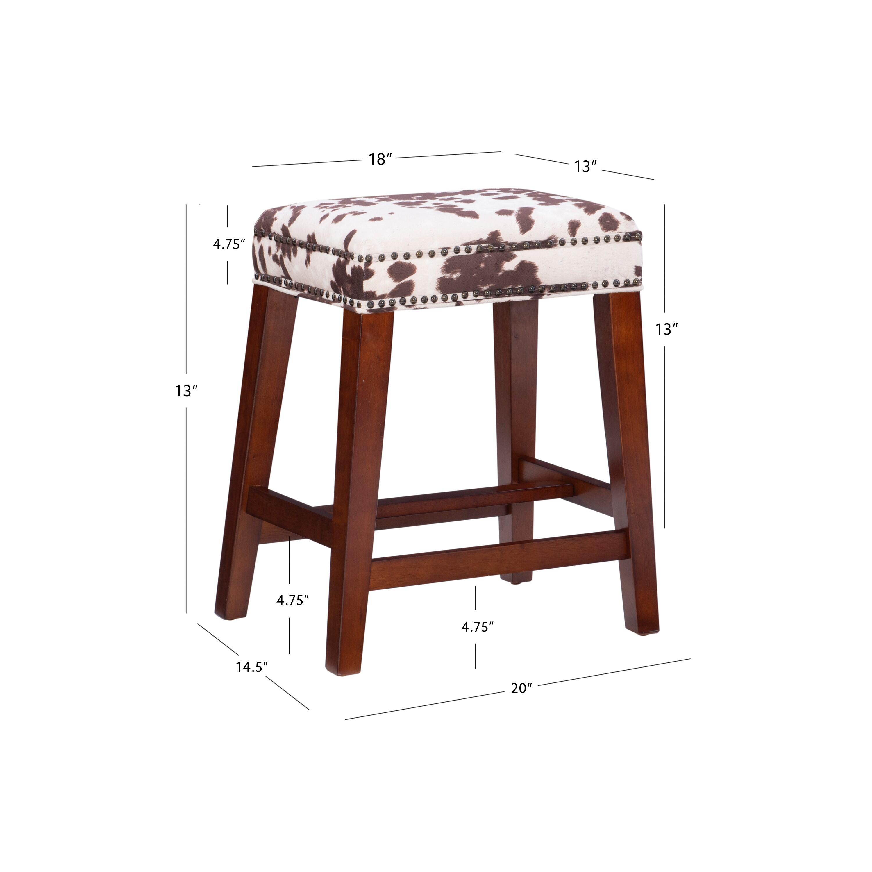 Linon Monroe Counter Stool, Brown/White, large