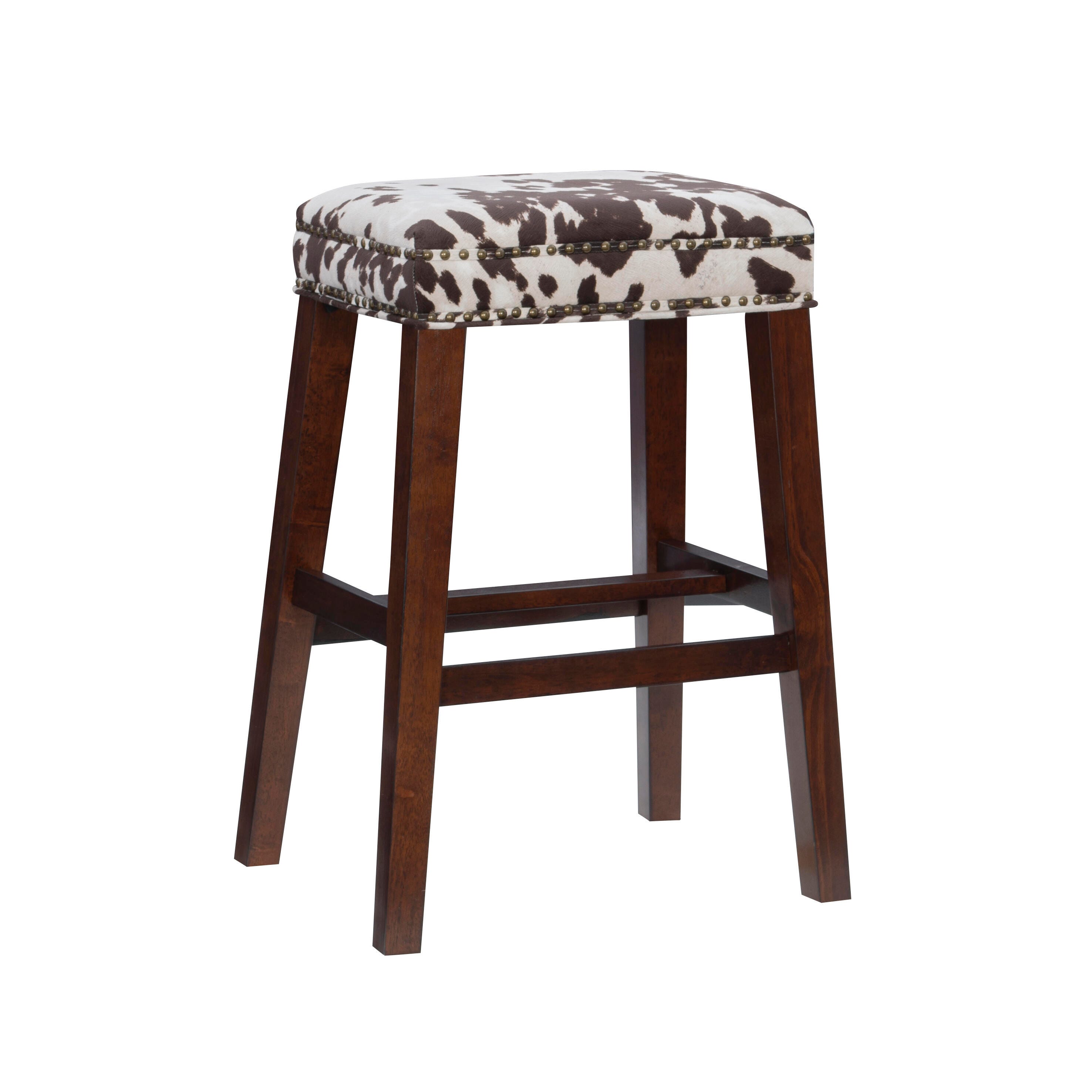 Linon Monroe Bar Stool, Brown/White, large