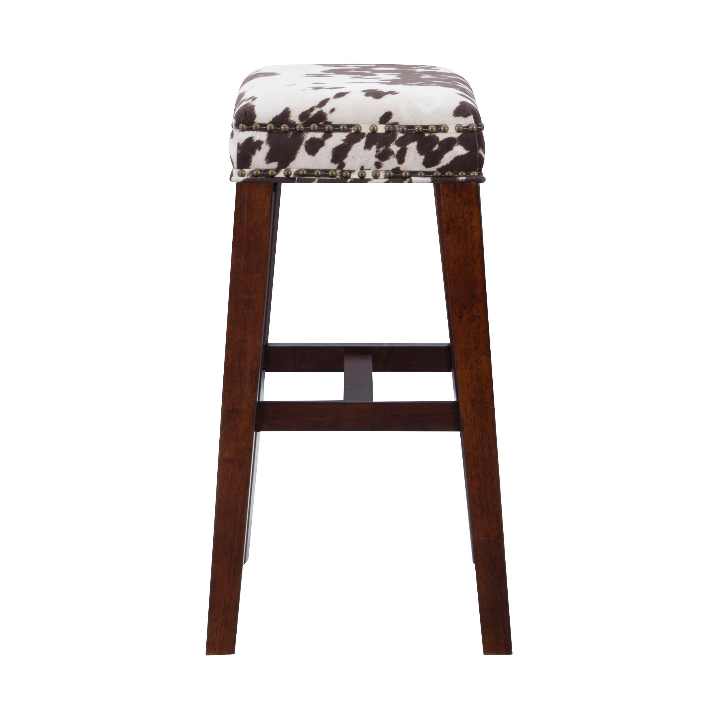 Linon Monroe Bar Stool, Brown/White, large