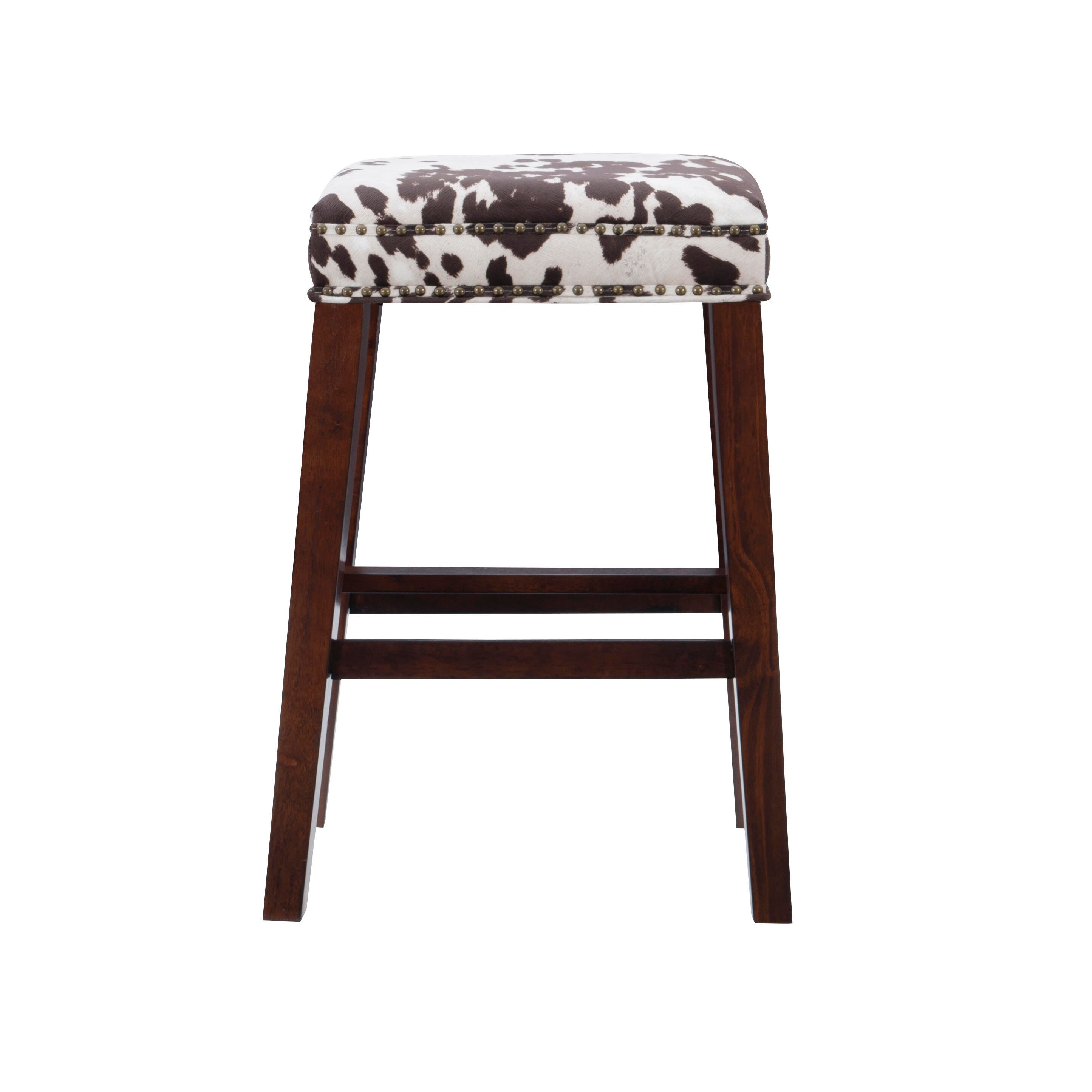 Linon Monroe Bar Stool, Brown/White, large