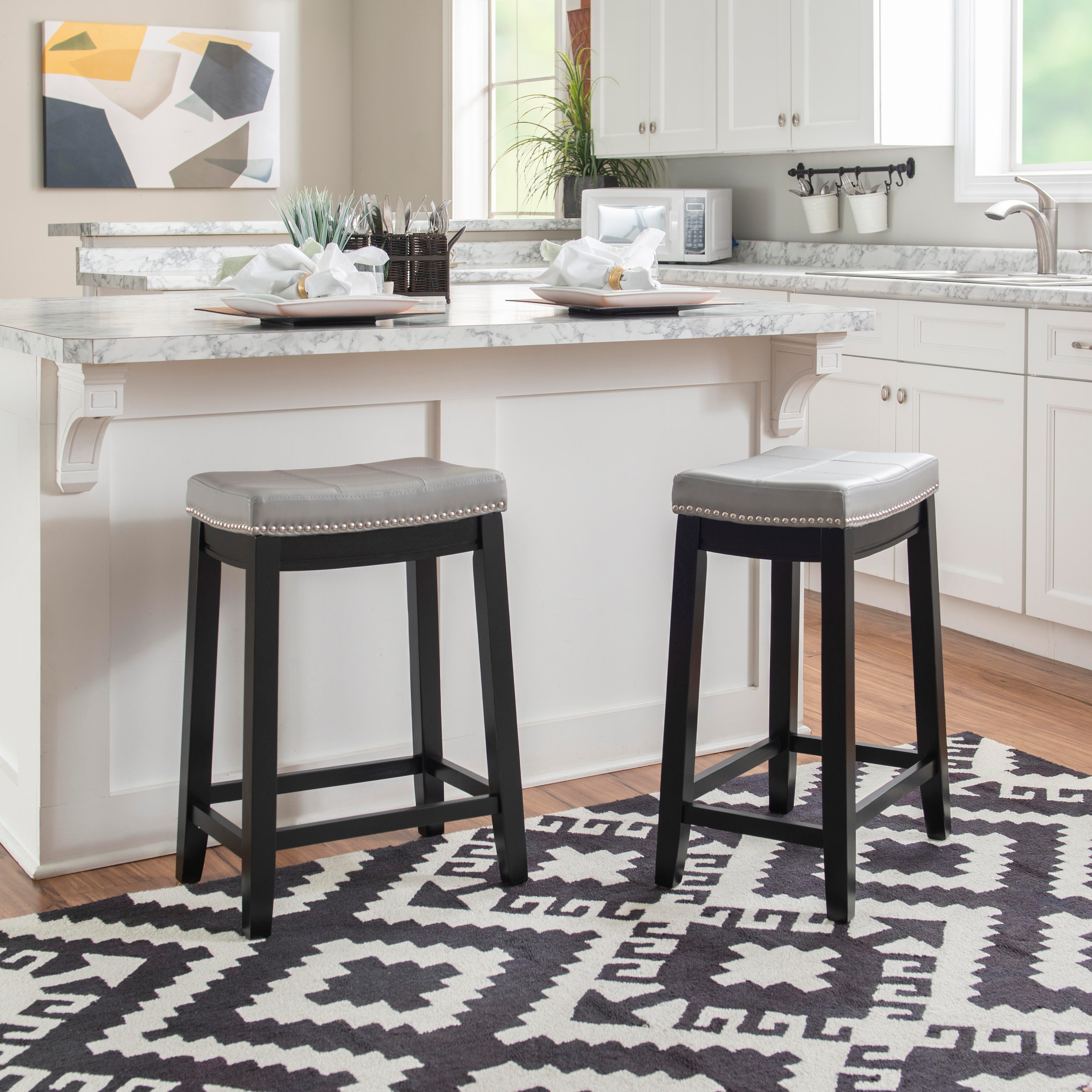 Backless Claridge Counter Stool, Light Gray, large